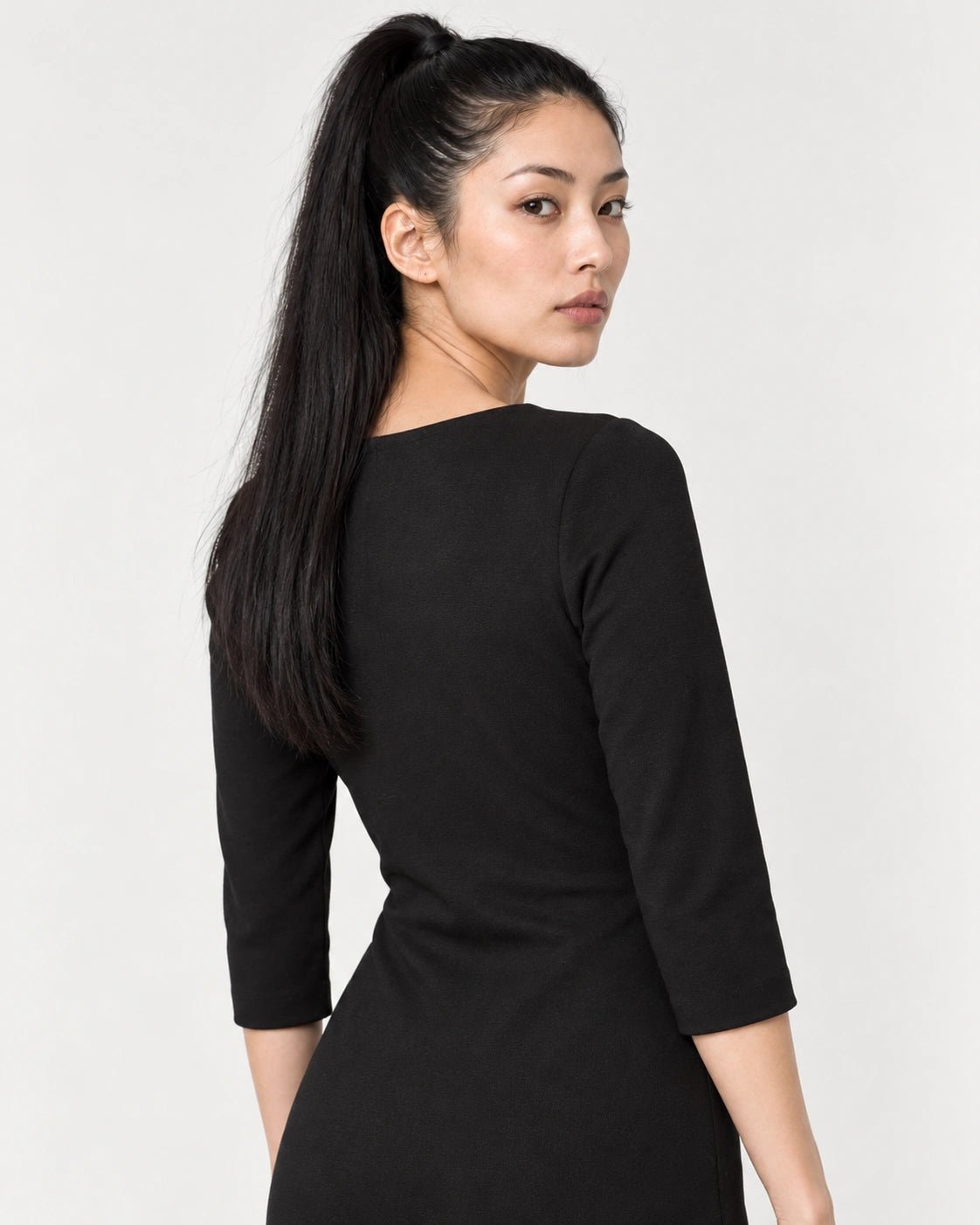 Abito lungo nero, vista posteriore - MADAME VENICE - FW26 - ANASTASIA - PUNTO MILANO #Colore_Nero