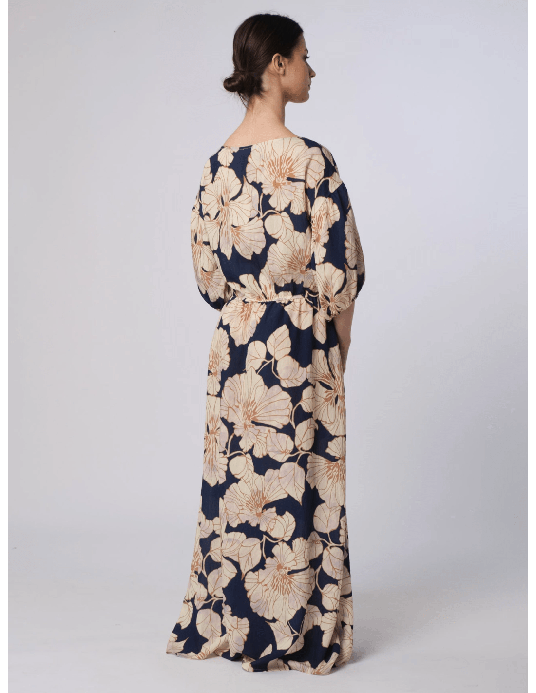 Abito manica palloncino - MADAME VENICE - SS25 - ADELINA - VISCOSA STAMPA - FIORE BOSCO - XS