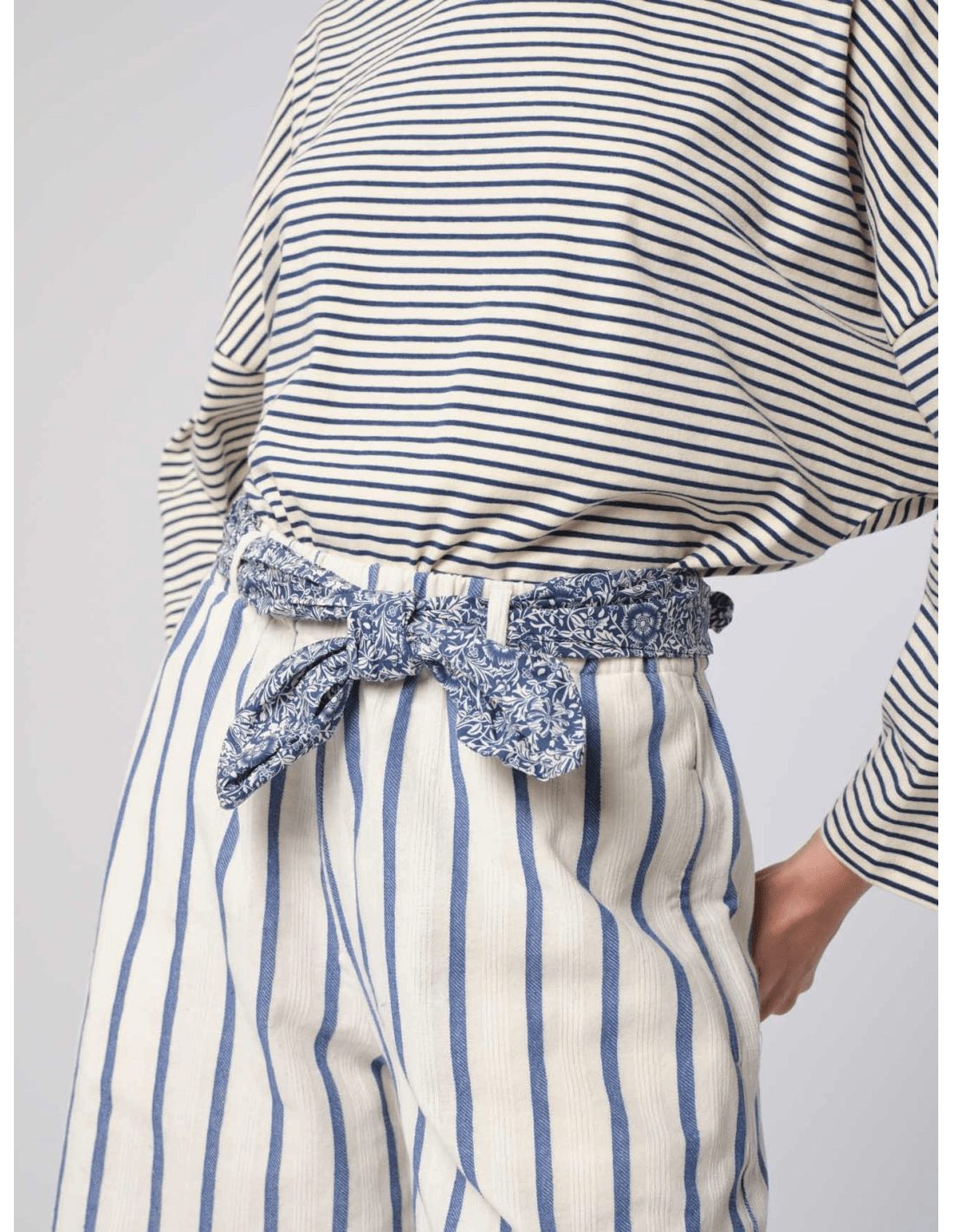 Bermuda - MADAME VENICE - SS25 - POLLY - TELA RIGATA - BLU - XS