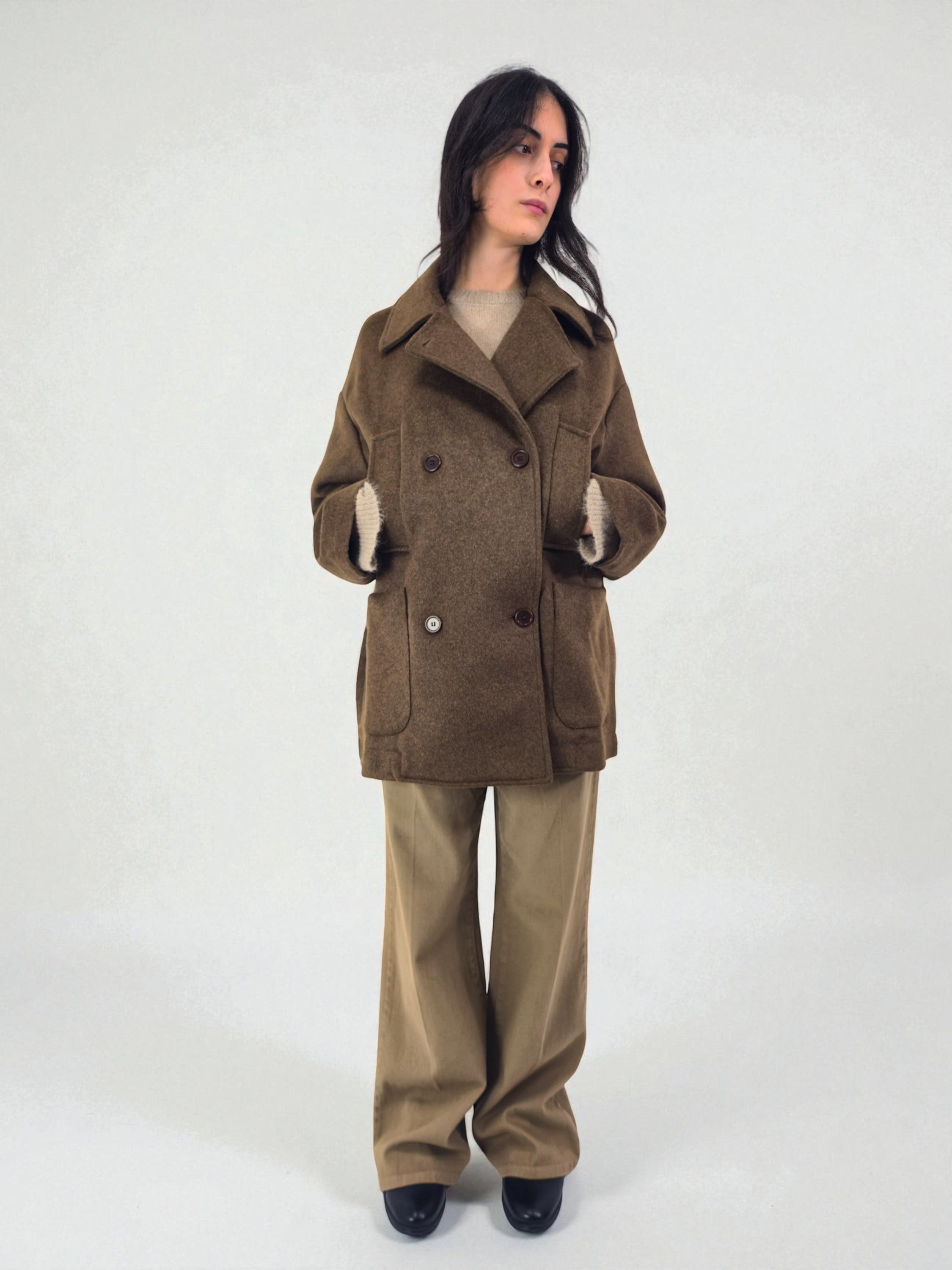 Caban - MADAME VENICE - FW25 - GISELLE - SOFT WOOL - BLACK - XS