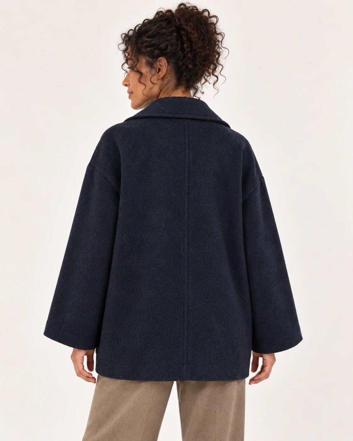 Caban blu, vista posteriore - MADAME VENICE - FW25 - GISELLE - SOFT WOOL #Colore_Blue