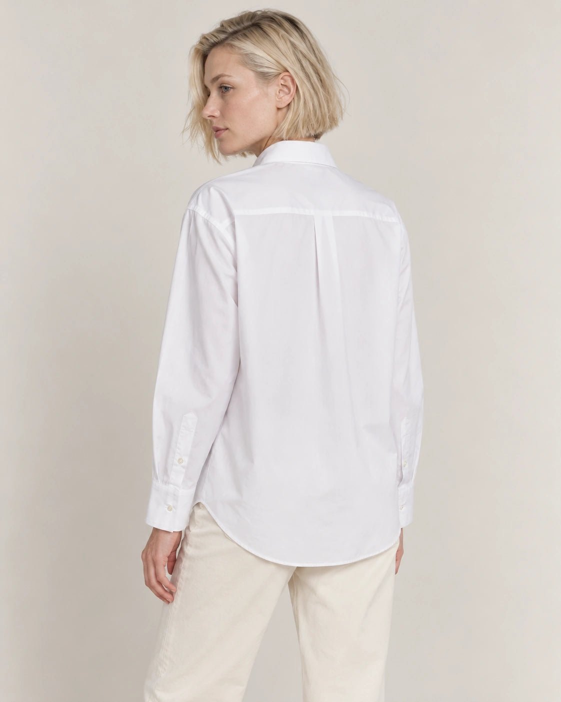 Camicia bianco, vista posteriore - MADAME VENICE - FW26 - CAROLA - POPELINE #Colore_Bianco