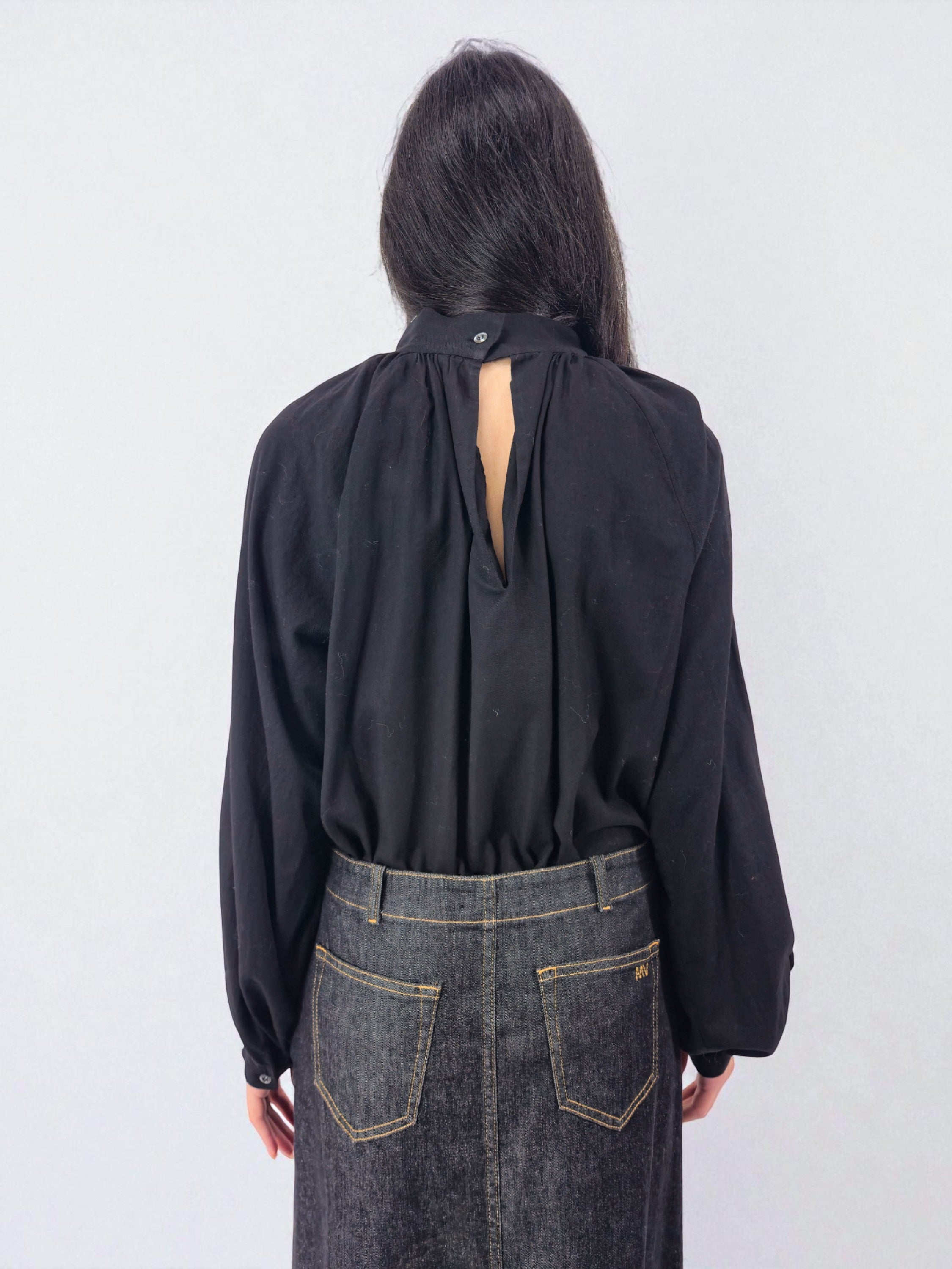 Camicia arricciata - MADAME VENICE - FW25 - CELINE - COTTON BIO - BLACK - XS