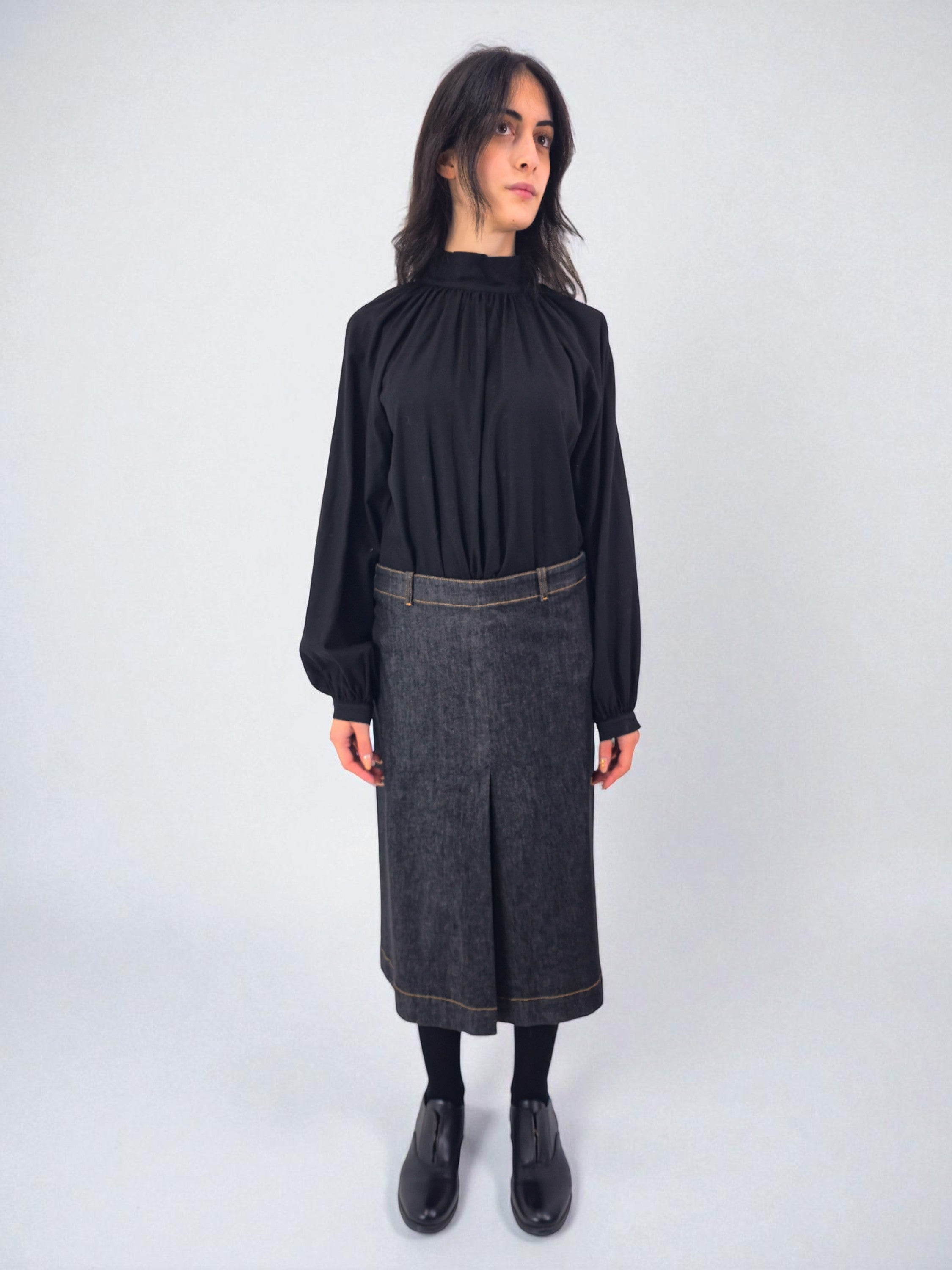 Camicia arricciata - MADAME VENICE - FW25 - CELINE - COTTON BIO - BLACK - XS