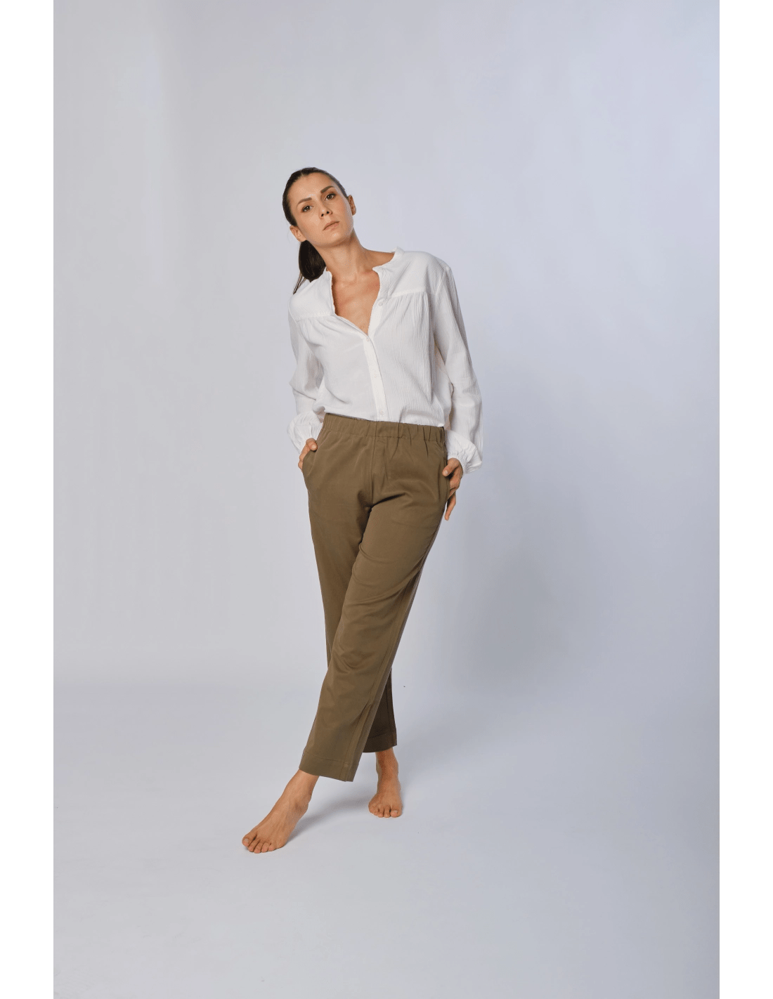 Camicia coreana - MADAME VENICE - FW24 - C05 - CRINKLE - WHITE - XS