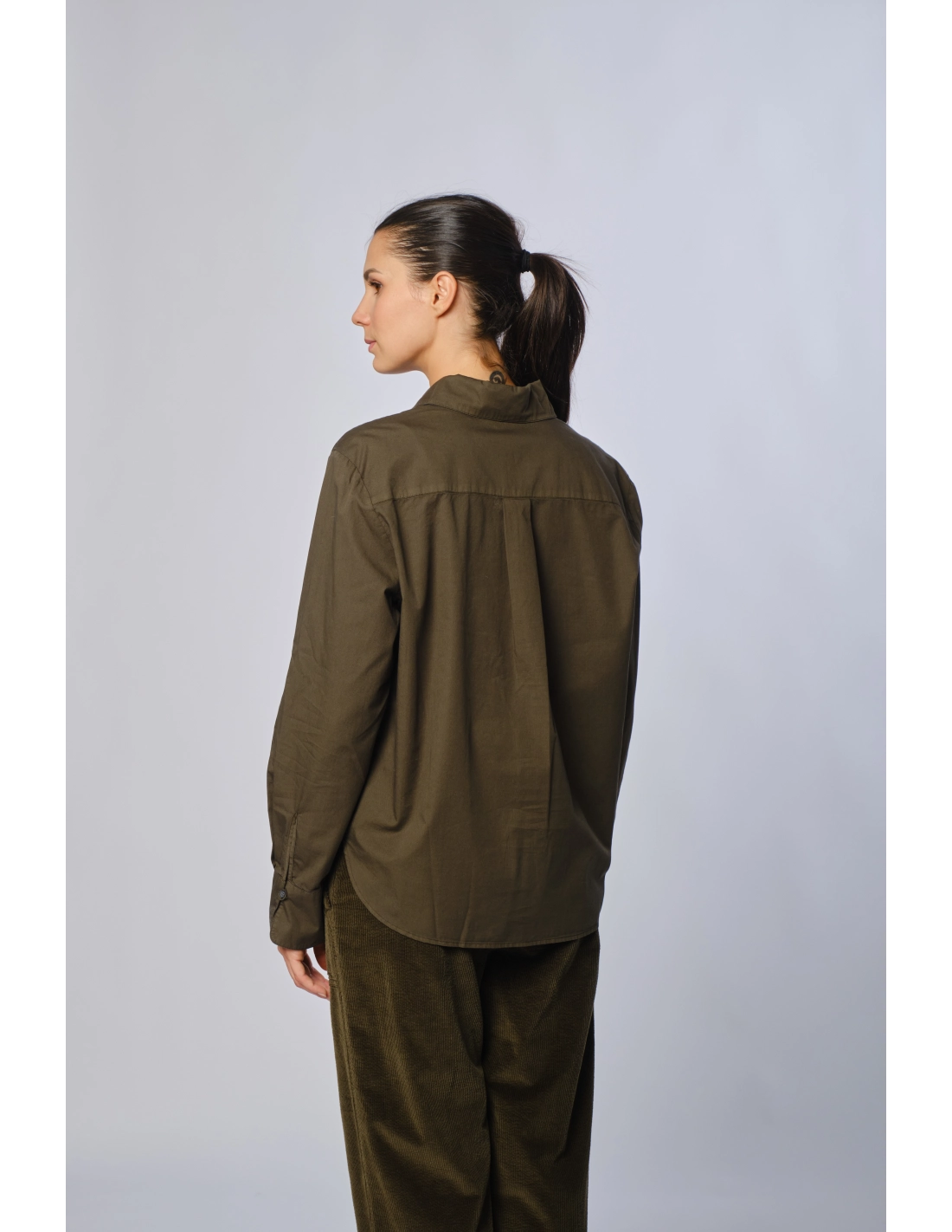 Camicia faldone popeline
