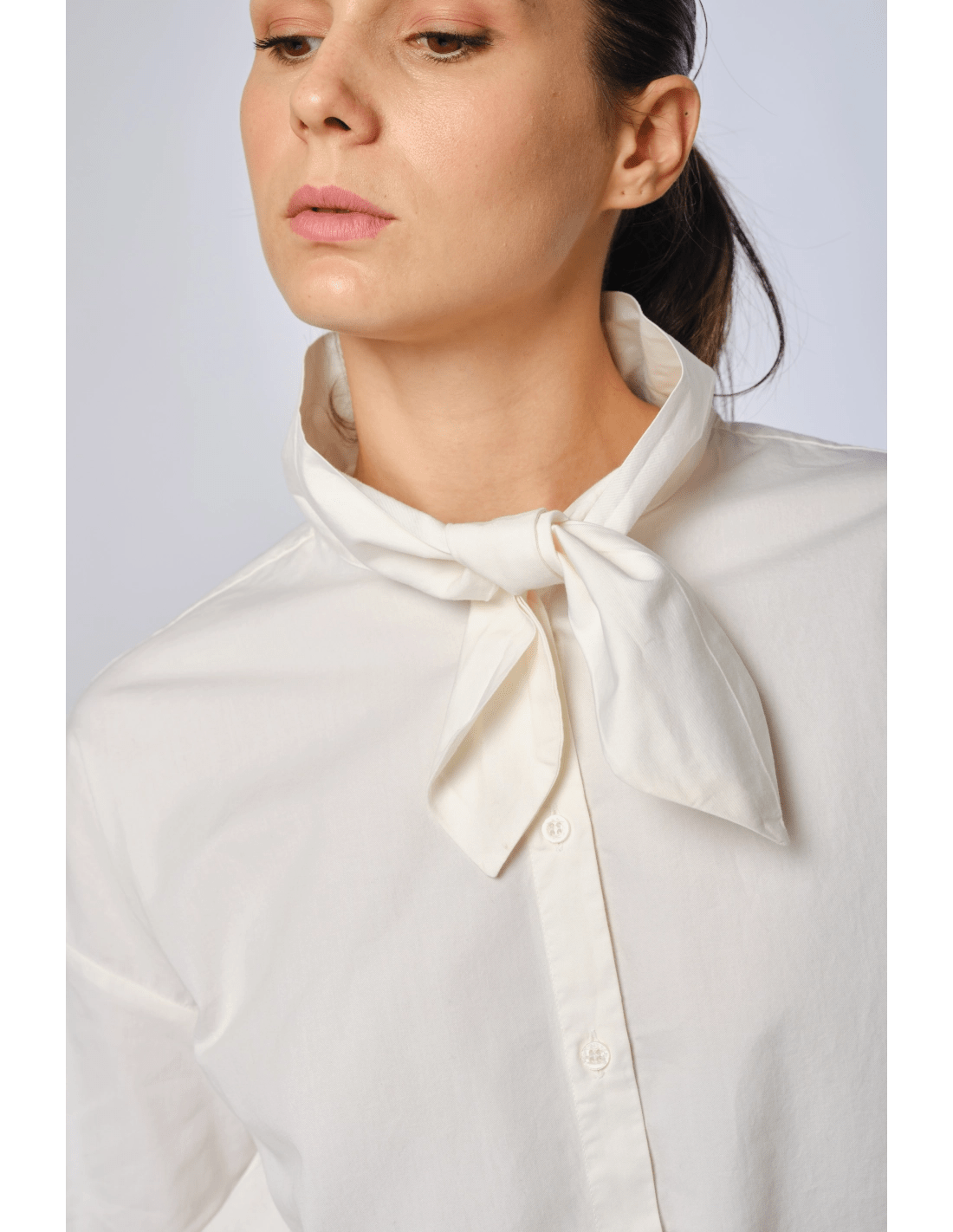 Camicia fiocco - MADAME VENICE - FW24 - C02 - POPELINE - FOREST - XS