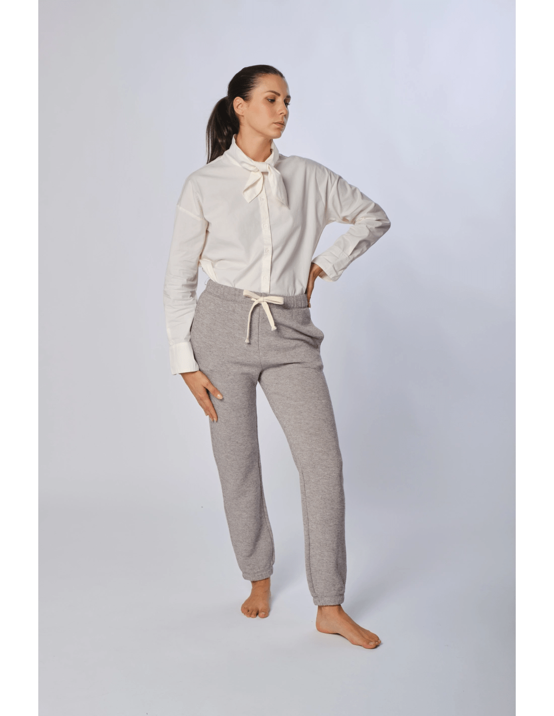 Camicia fiocco - MADAME VENICE - FW24 - C02 - POPELINE - FOREST - XS