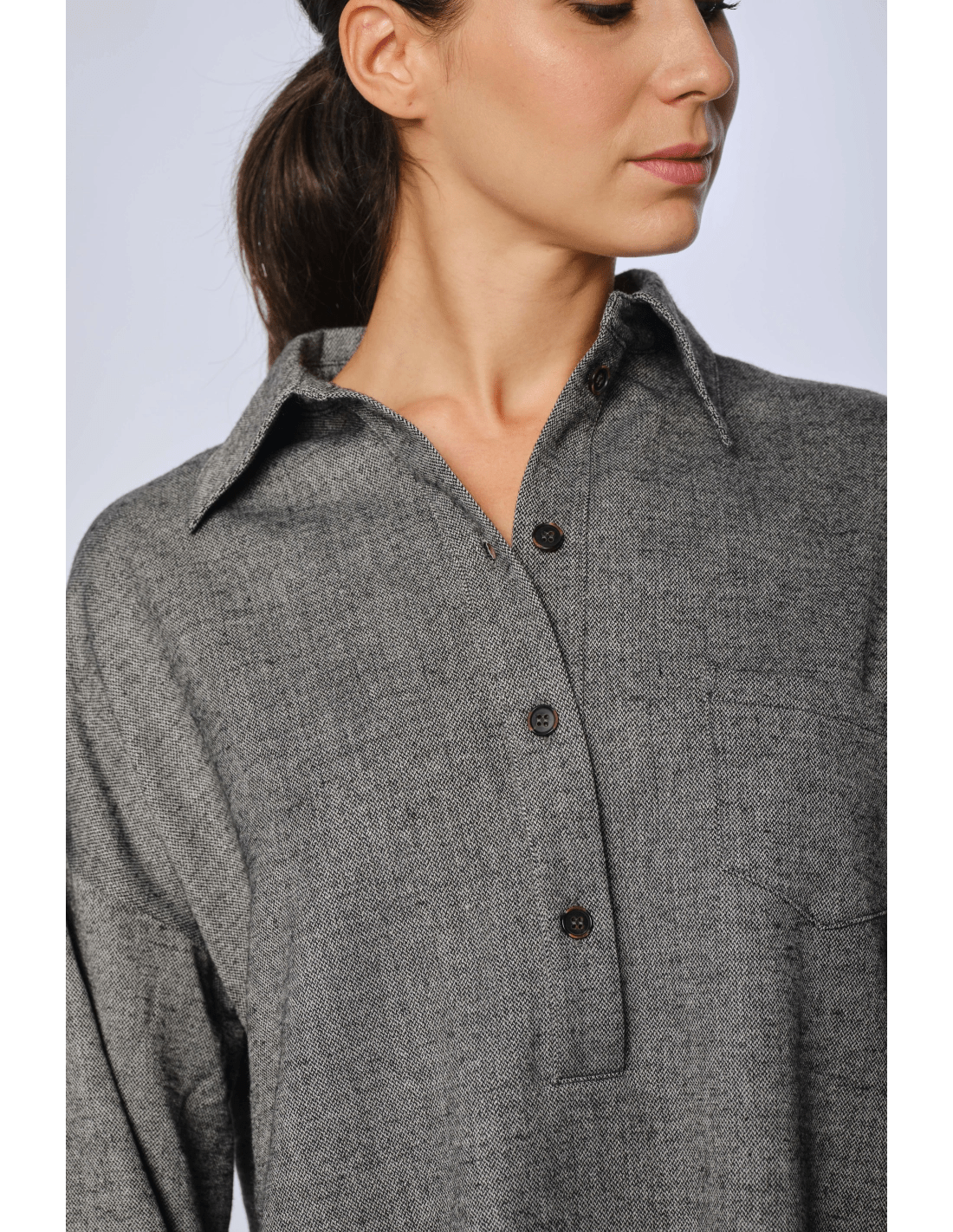 Camicia polo - MADAME VENICE - FW24 - C01 - PEPPER - GREY - XS