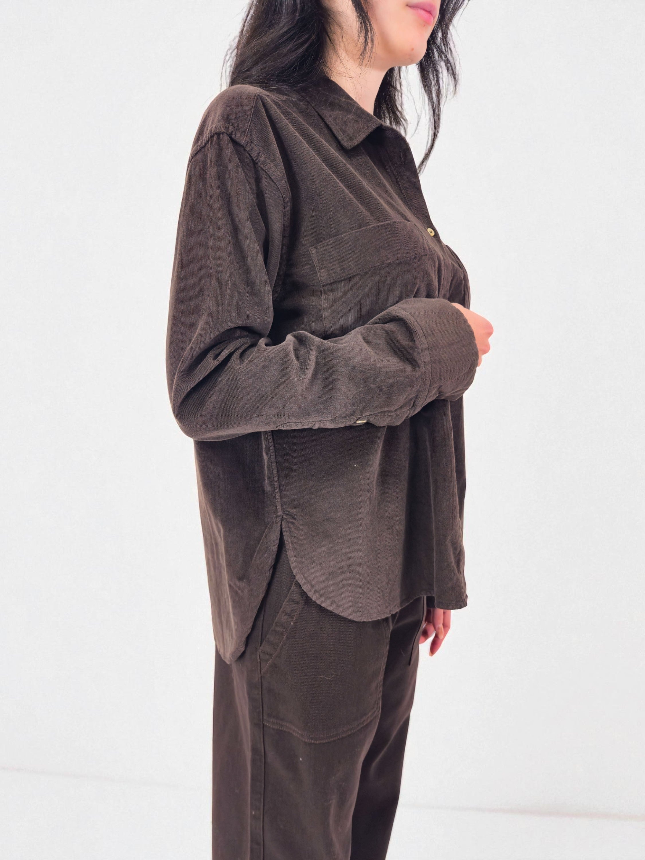 Camicia tasconi - MADAME VENICE - FW25 - CECILIA - VELVET TENCEL - BROWN - XS