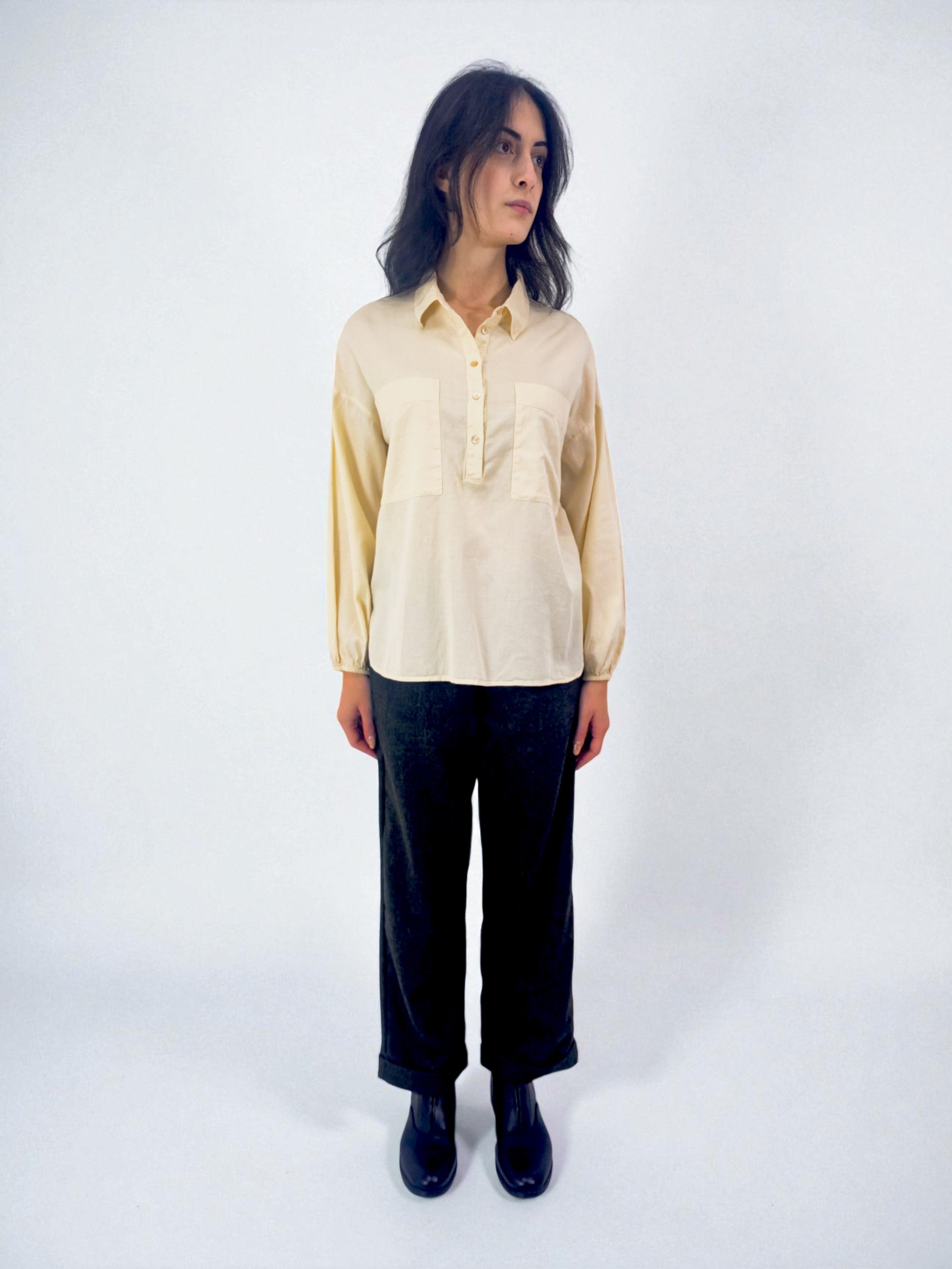 Camicia tasconi - MADAME VENICE - FW25 - CHIARA - COTTON BIO - BLACK - XS