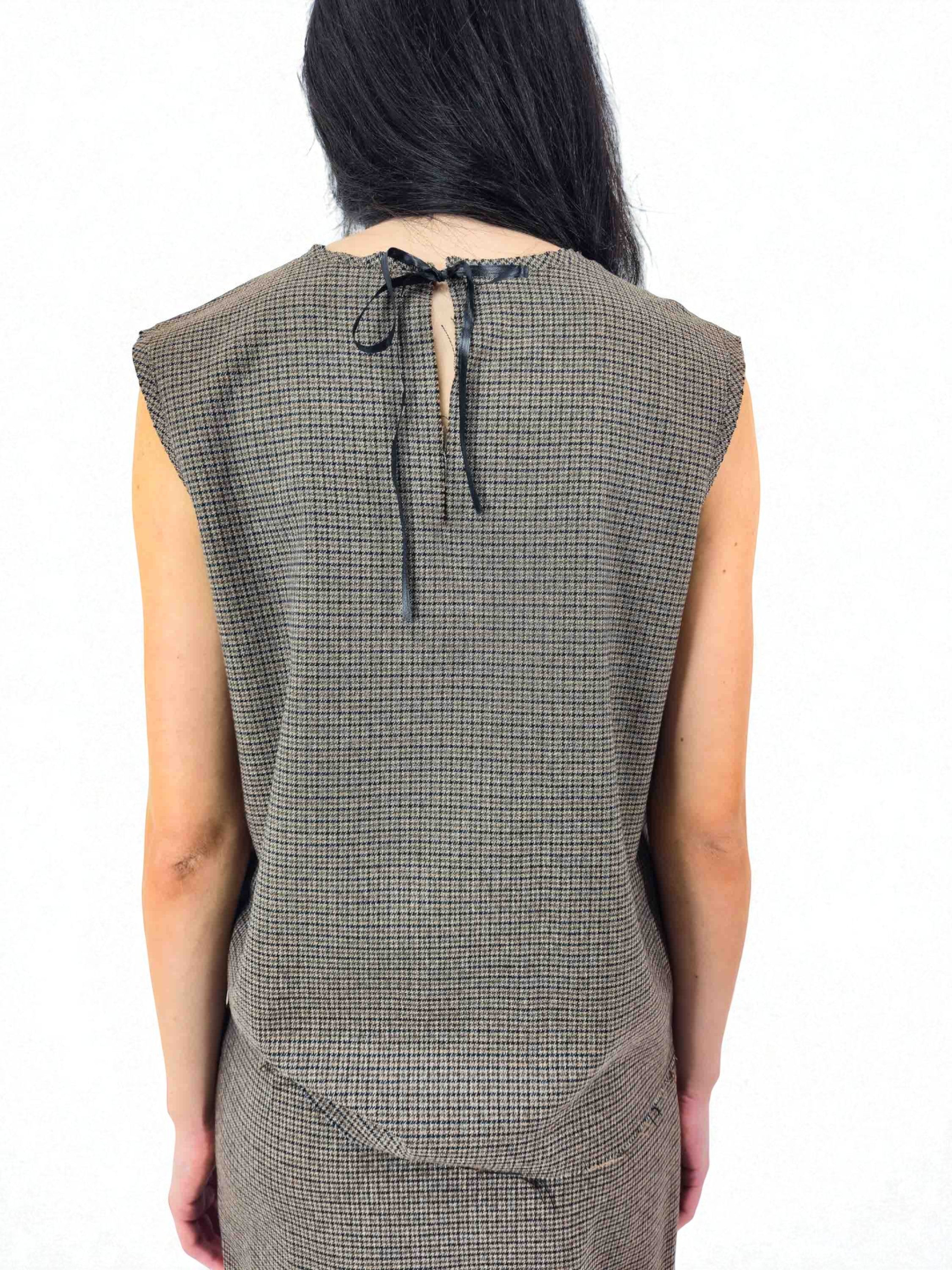 Canotta laccetto - MADAME VENICE - FW25 - VIENNA - CHECK BARN - BLUE - XS