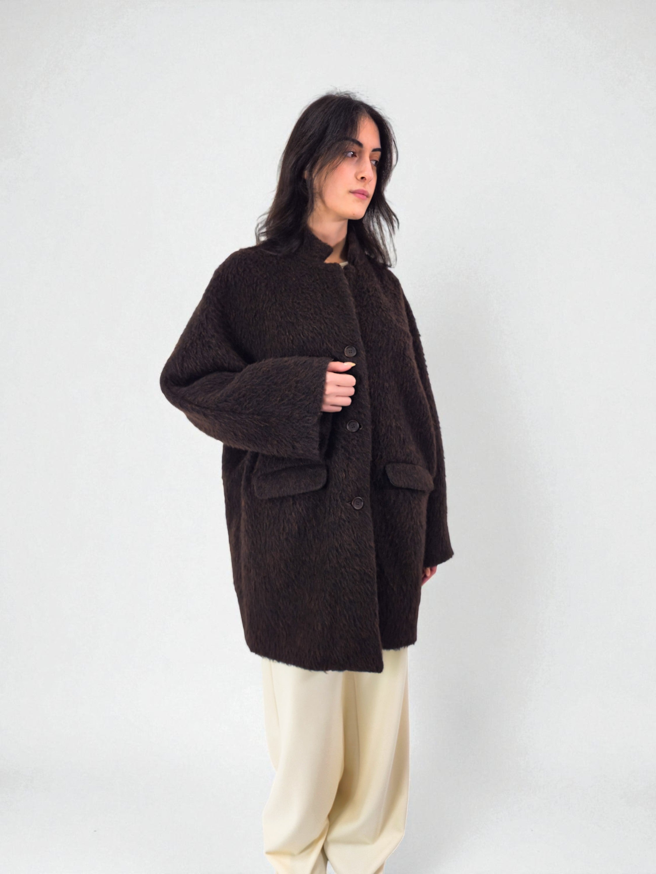 Cappotto - MADAME VENICE - FW25 - GIUDITTA - WOOL BRUSH - BROWN - XS