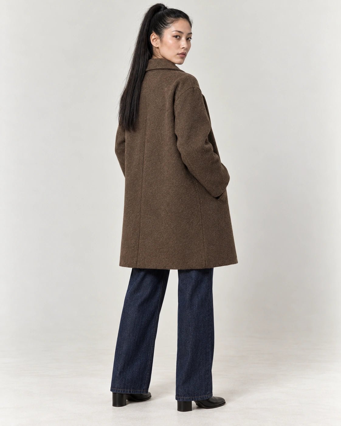 Cappotto sfoderato marrone, vista posteriore - MADAME VENICE - FW26 - GRUVY - LUXURY #Colore_Marrone