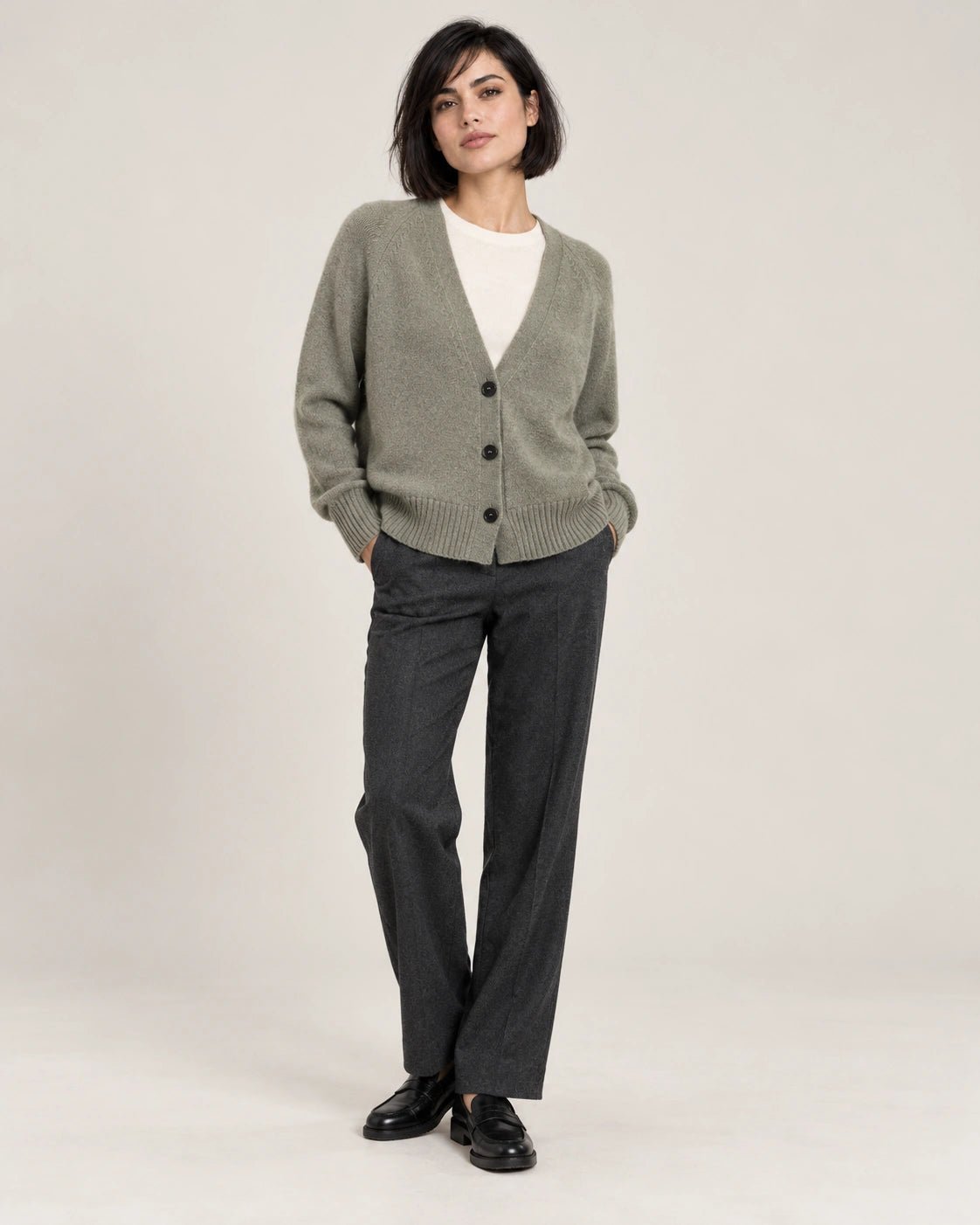 Cardigan verde, vista frontale - MADAME VENICE - FW26 - SABRINA - PEPITA #Colore_Verde