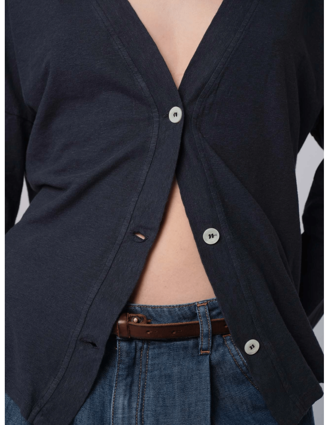 Cardigan - MADAME VENICE - SS25 - MINA - JERSEY LINO - BLU - XS