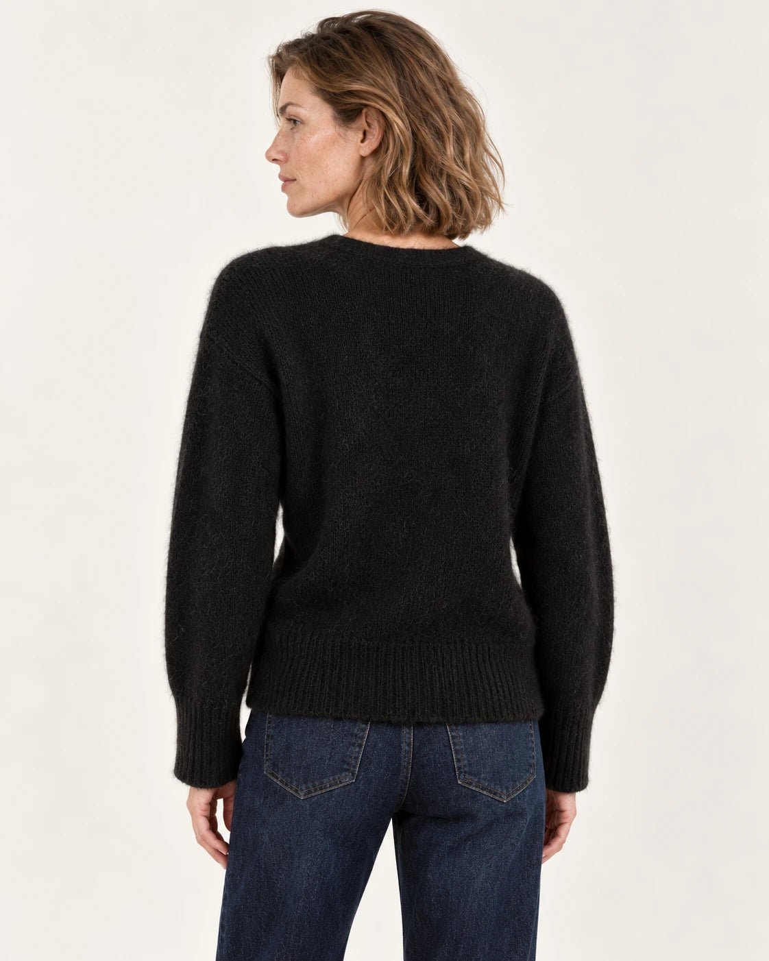Cardigan nero, vista posteriore - MADAME VENICE - FW25 - STELLA - SUMATRA #Colore_Black