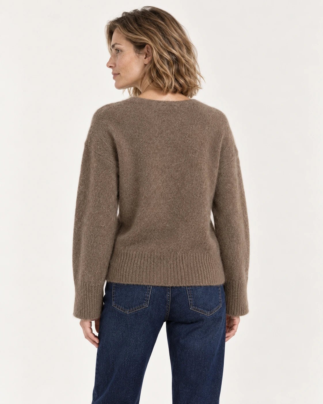 Cardigan marrone, vista posteriore - MADAME VENICE - FW25 - STELLA - SUMATRA #Colore_Brown
