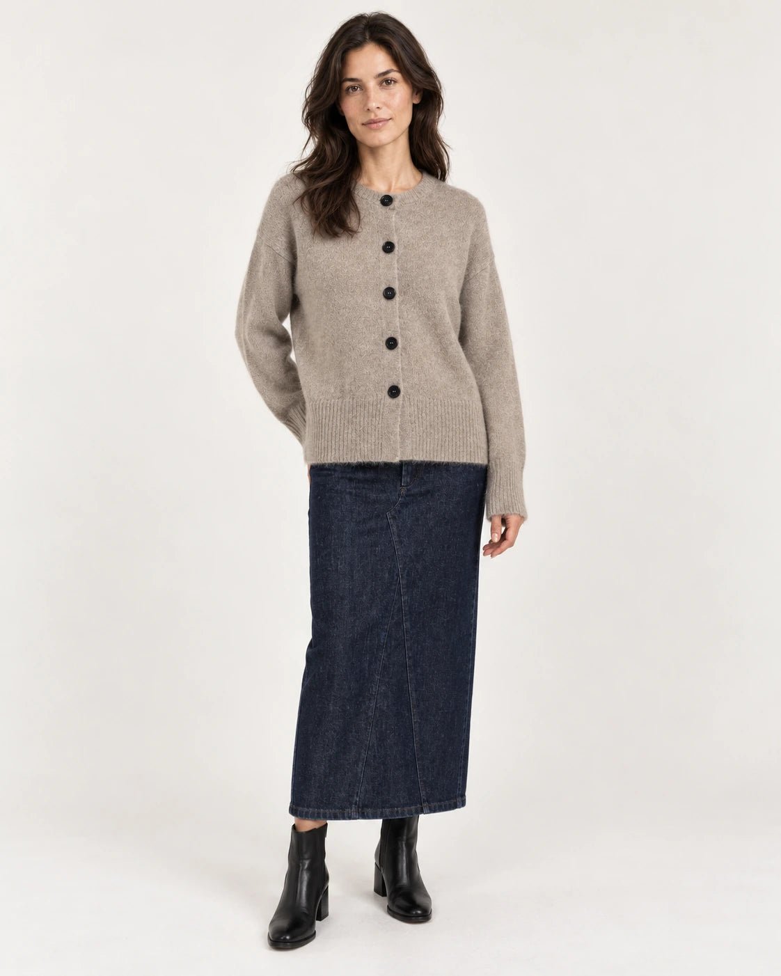 Cardigan naturale, vista frontale - MADAME VENICE - FW25 - SOFIA - SUMATRA #Colore_Natural