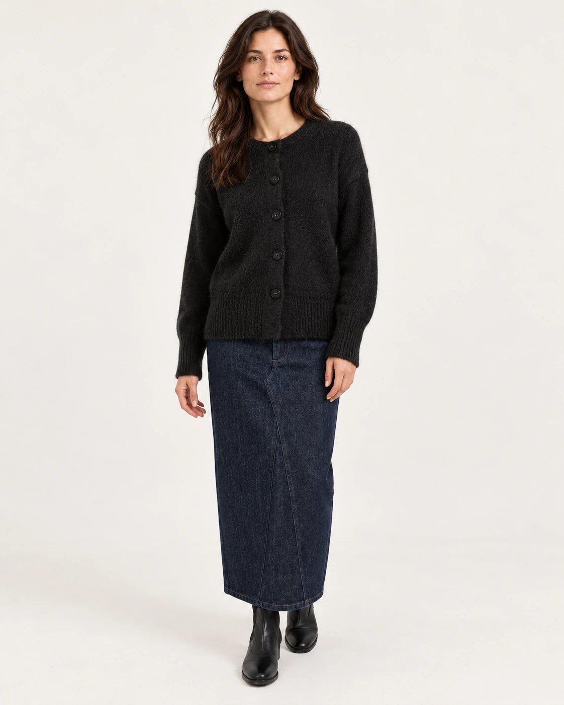 Cardigan nero, vista frontale - MADAME VENICE - FW25 - SOFIA - SUMATRA #Colore_Black