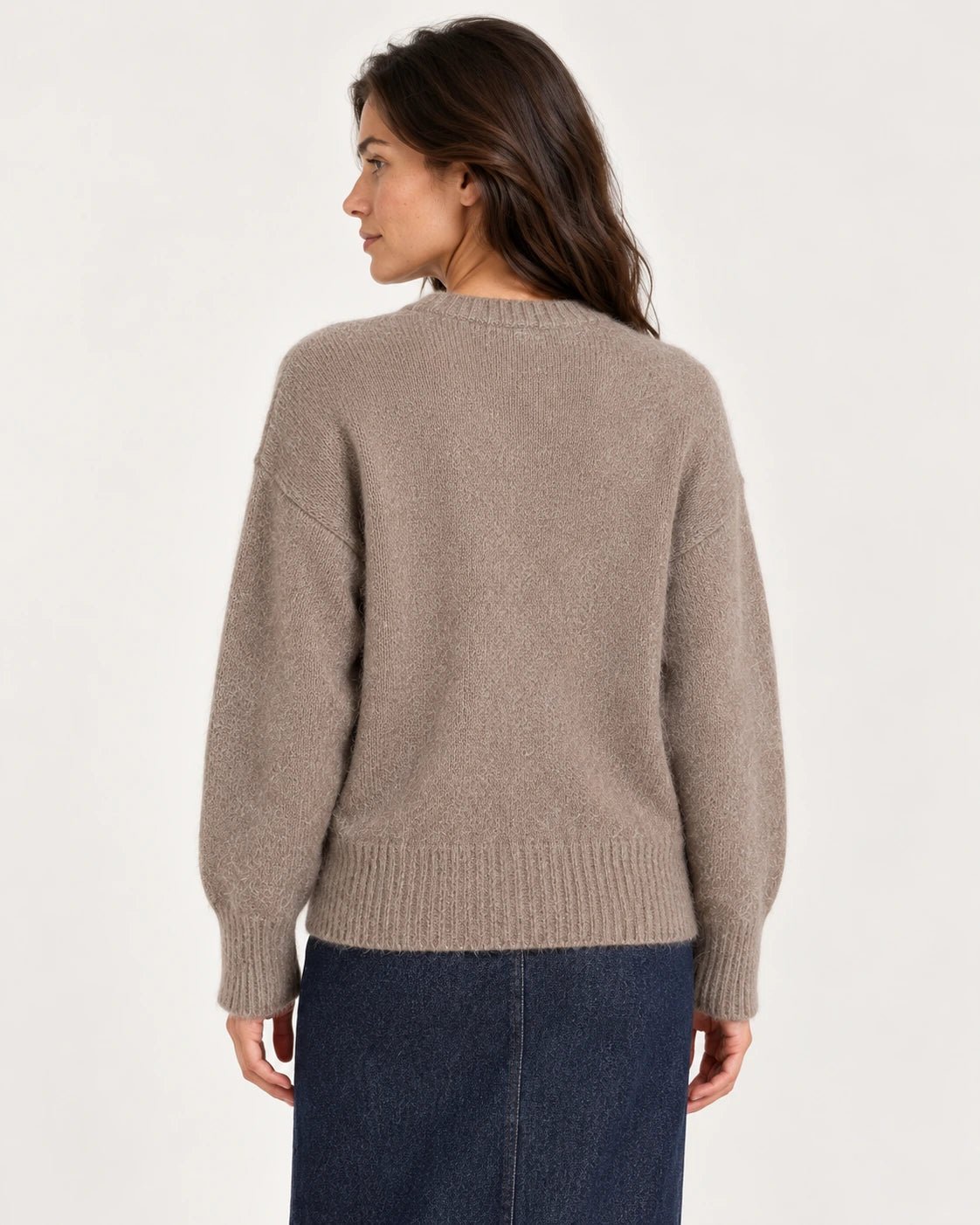 Cardigan marrone, vista posteriore - MADAME VENICE - FW25 - SOFIA - SUMATRA #Colore_Brown