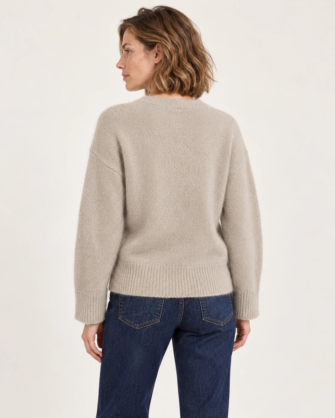 Cardigan naturale, vista posteriore - MADAME VENICE - FW25 - STELLA - SUMATRA #Colore_Natural