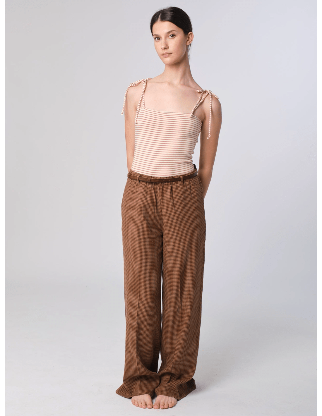 Costume intero laccetti - MADAME VENICE - SS25 - DELPHINE - JERSEY RIGATO - BLU - XS