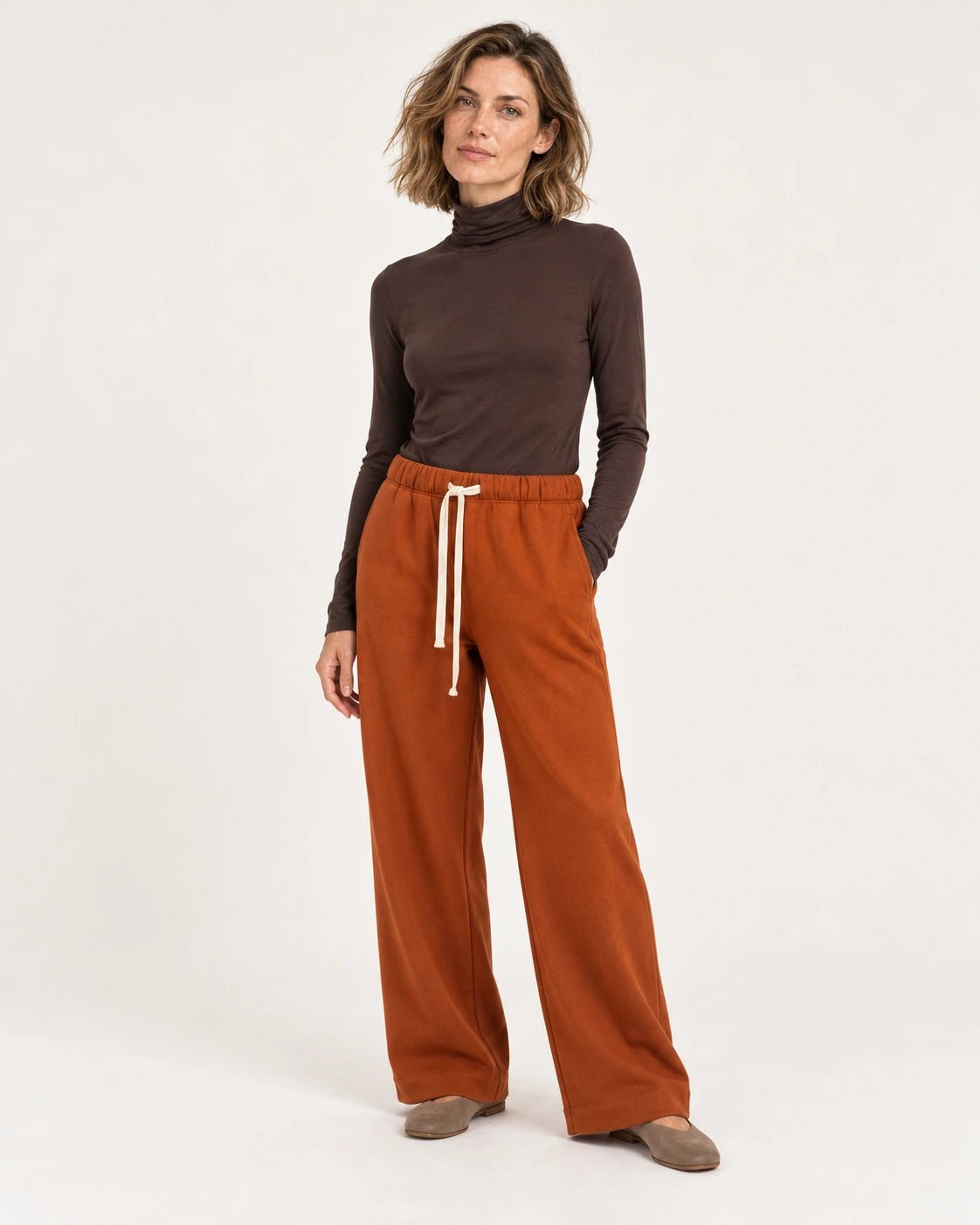 Dolcevita moka, vista frontale - MADAME VENICE - FW25 - MAELLE - JERSEY #Colore_Moka