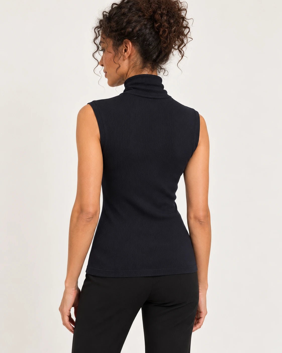 Dolcevita smanicato blu, vista posteriore - MADAME VENICE - FW25 - VITA - COSTINA #Colore_Blue