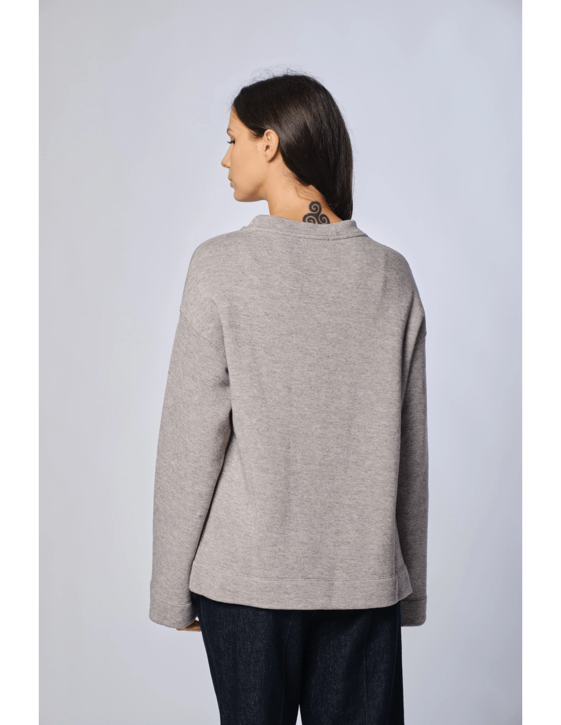 Felpa girocollo japan - MADAME VENICE - FW24 - M03 - JAPAN SOFT WOOL - GREY MELANGE - XS