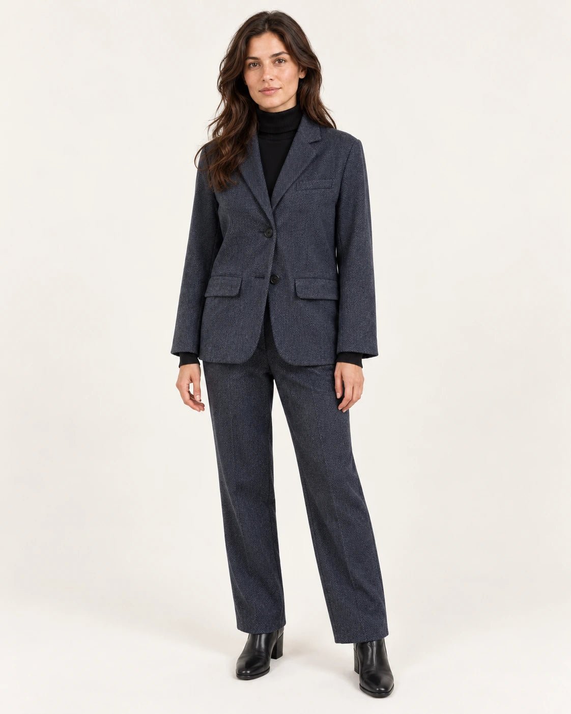 Giacca blu, vista frontale - MADAME VENICE - FW25 - GAIA - SPINATINO #Colore_Blue