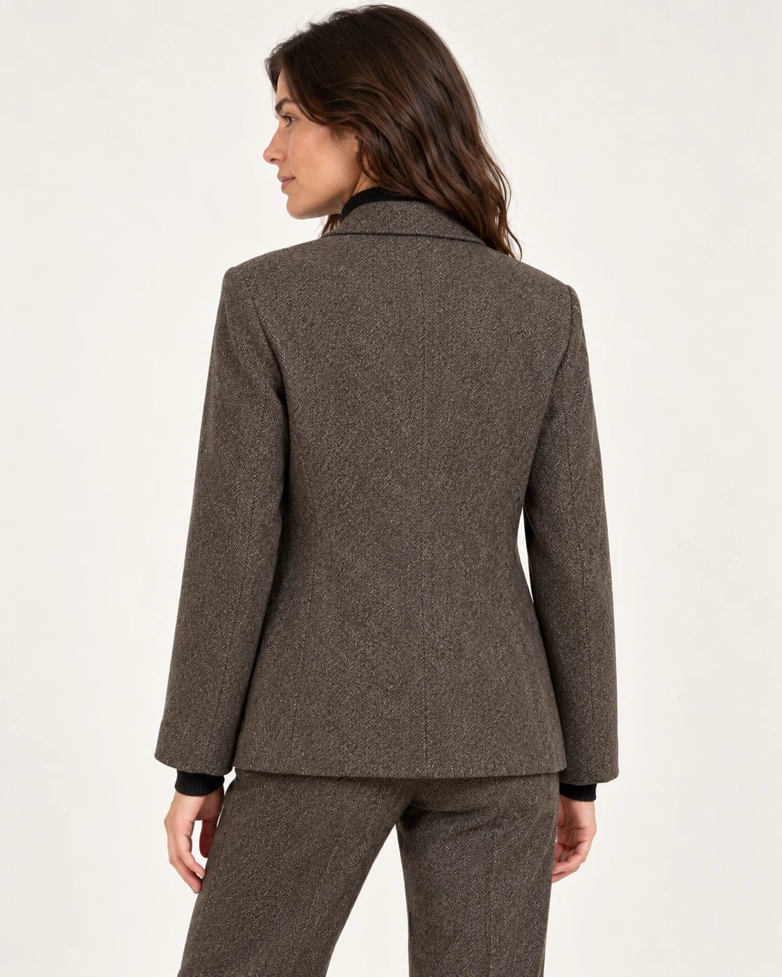 Giacca marrone, vista posteriore - MADAME VENICE - FW25 - GAIA - SPINATINO #Colore_Brown