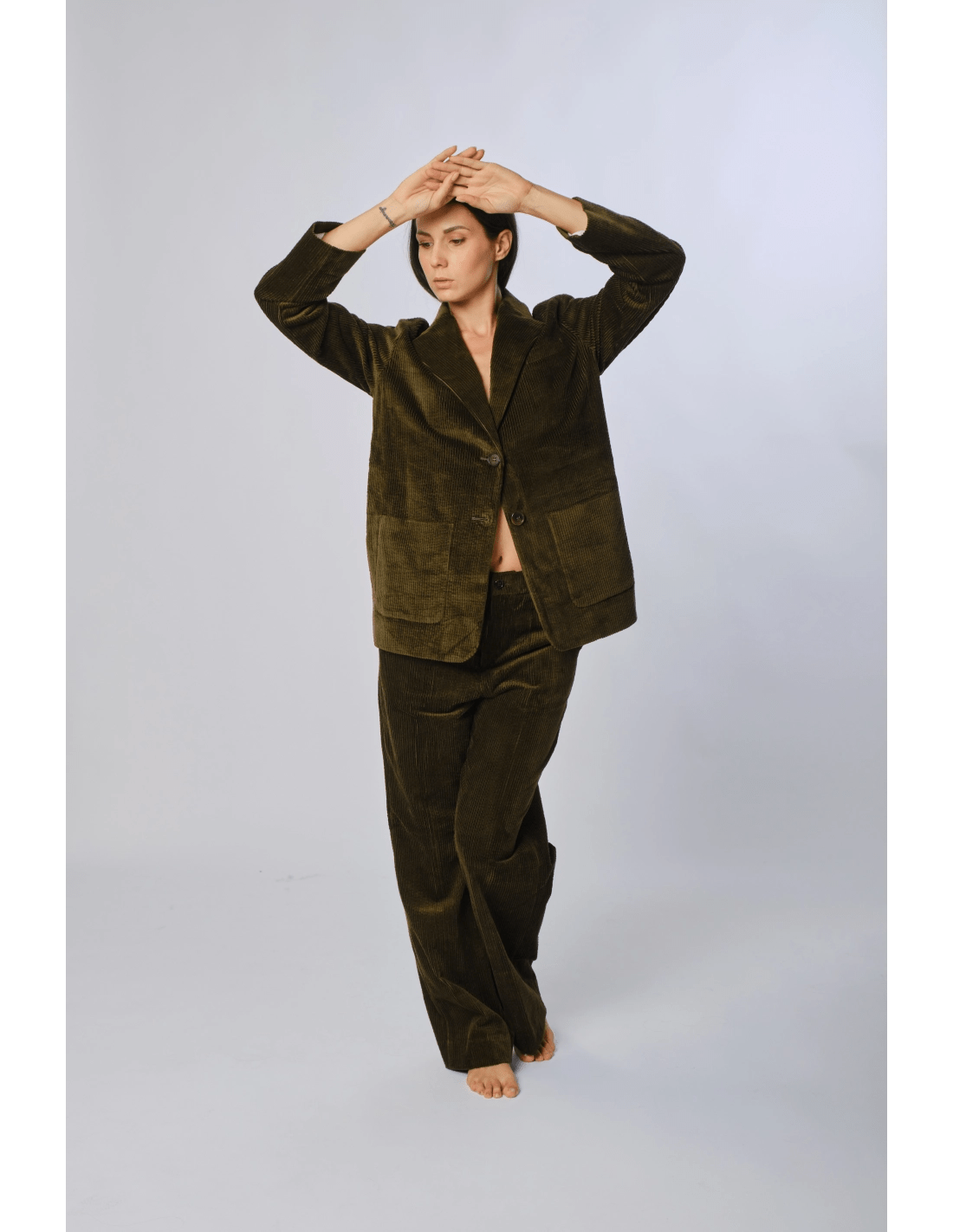 Giacca over in velluto - MADAME VENICE - FW24 - G02 - VELVET SWEET - FOREST - XS