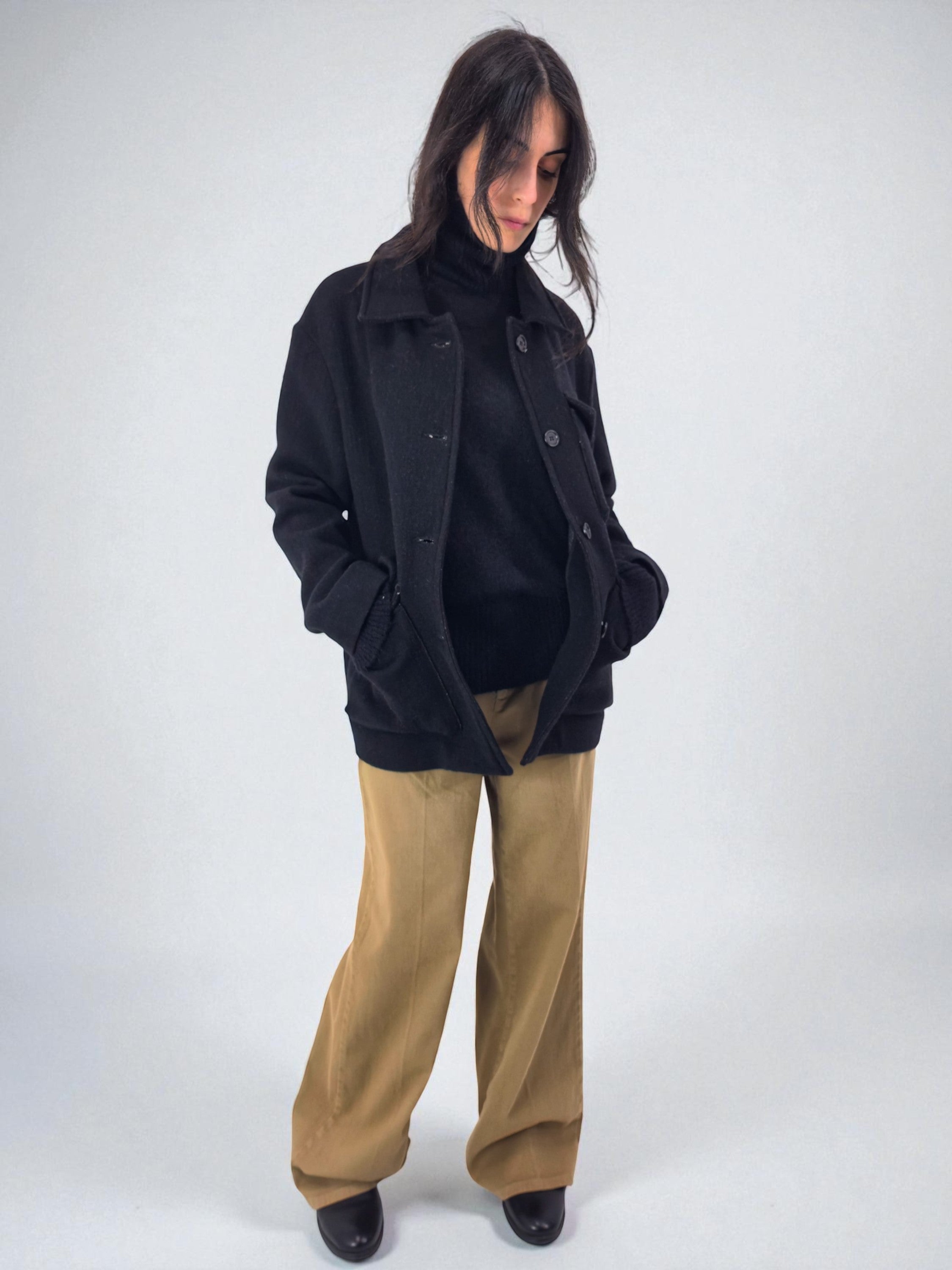 Giacca tasconi sfoderata - MADAME VENICE - FW25 - GLENDA - MANTEL - BLACK - XS