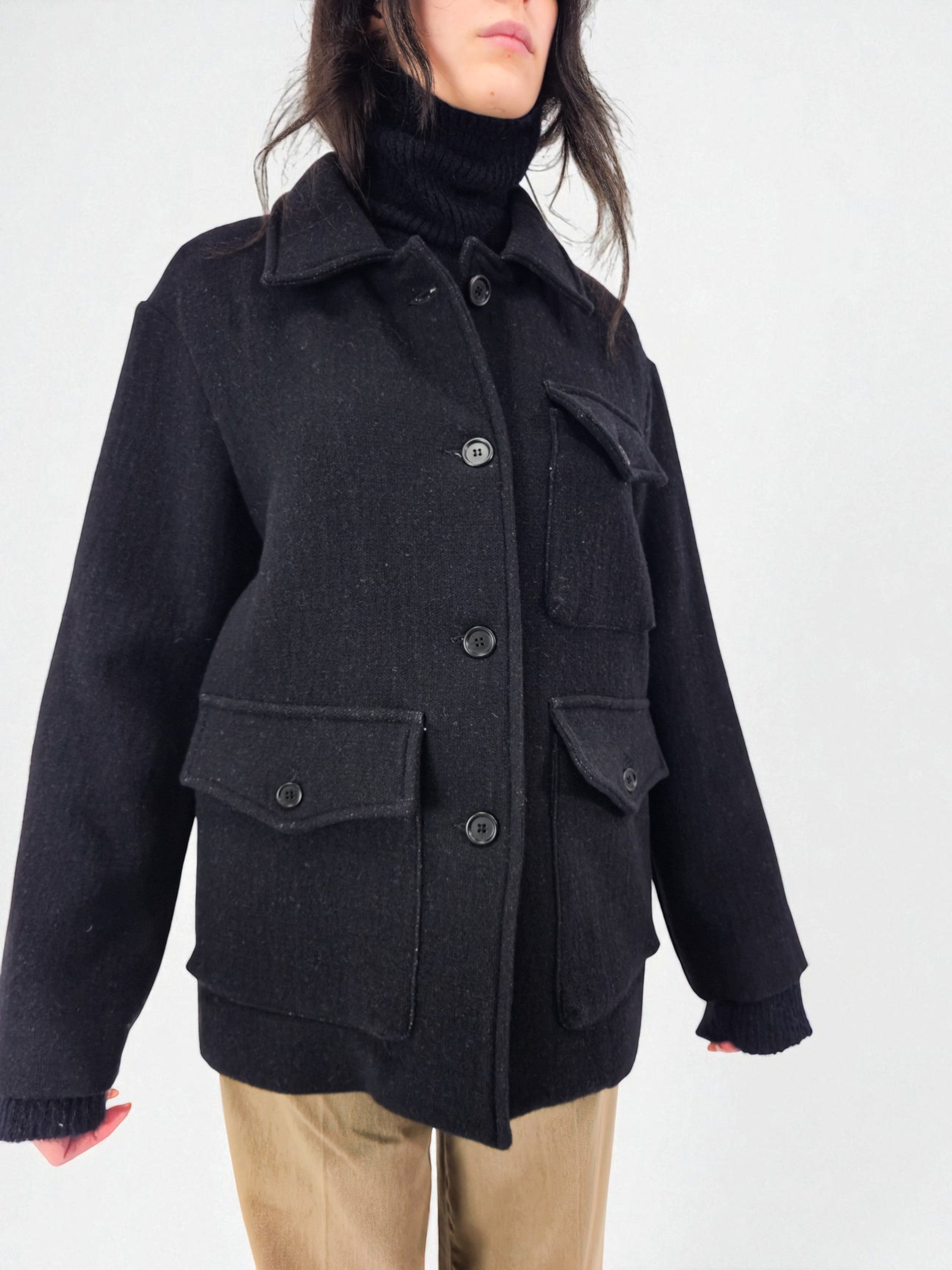 Giacca tasconi sfoderata - MADAME VENICE - FW25 - GLENDA - MANTEL - BLACK - XS