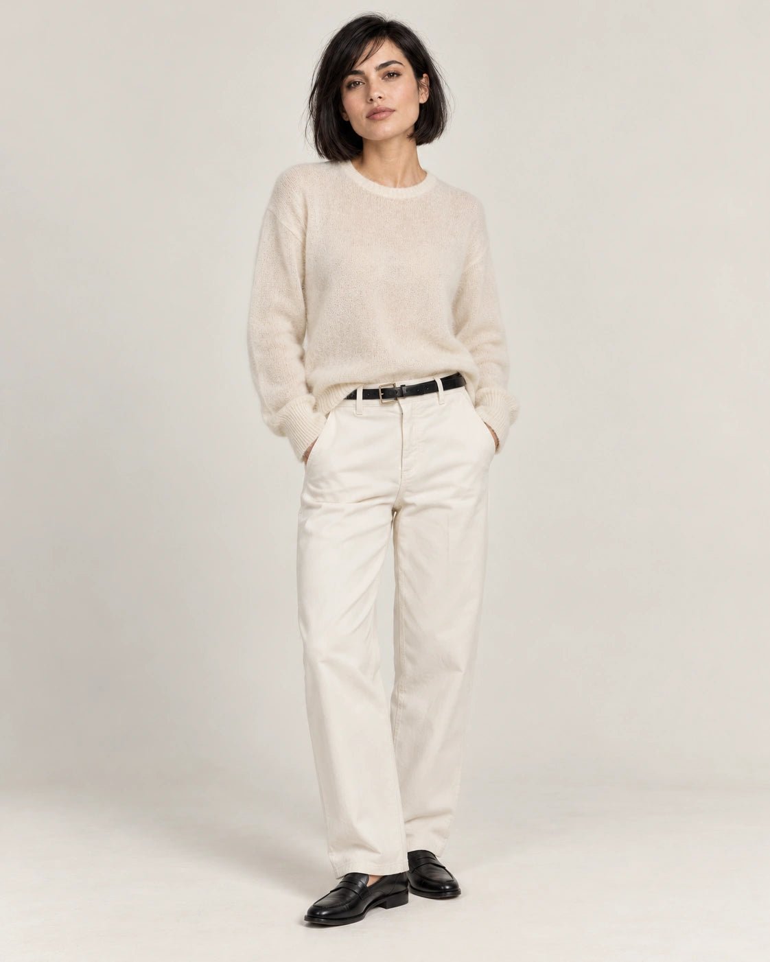 Girocollo naturale, vista frontale - MADAME VENICE - FW26 - SELINA - SUMATRA #Colore_Naturale