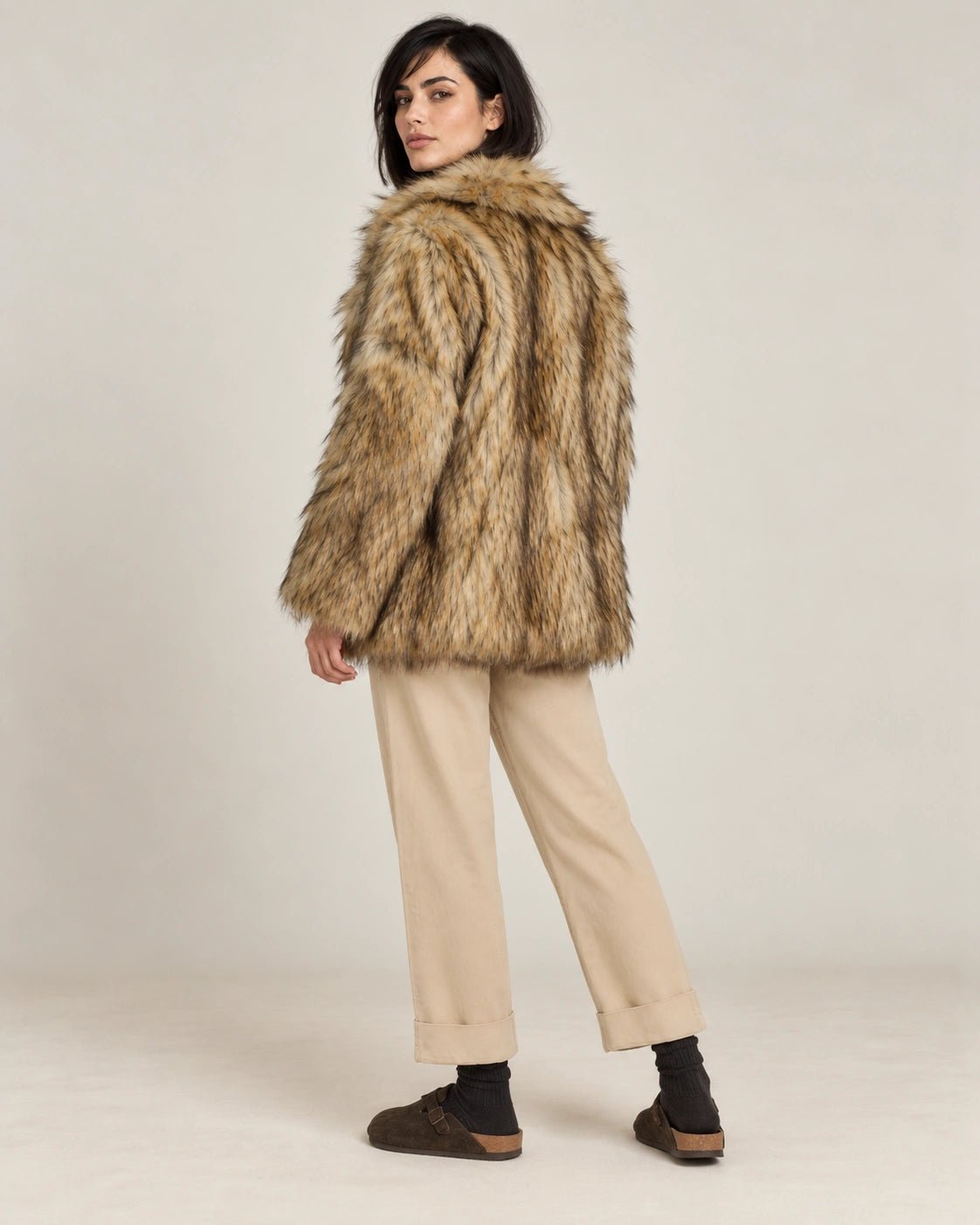 Giubbino pelliccia avana, vista posteriore - MADAME VENICE - FW26 - GEA - PELLICCIA #Colore_Avana