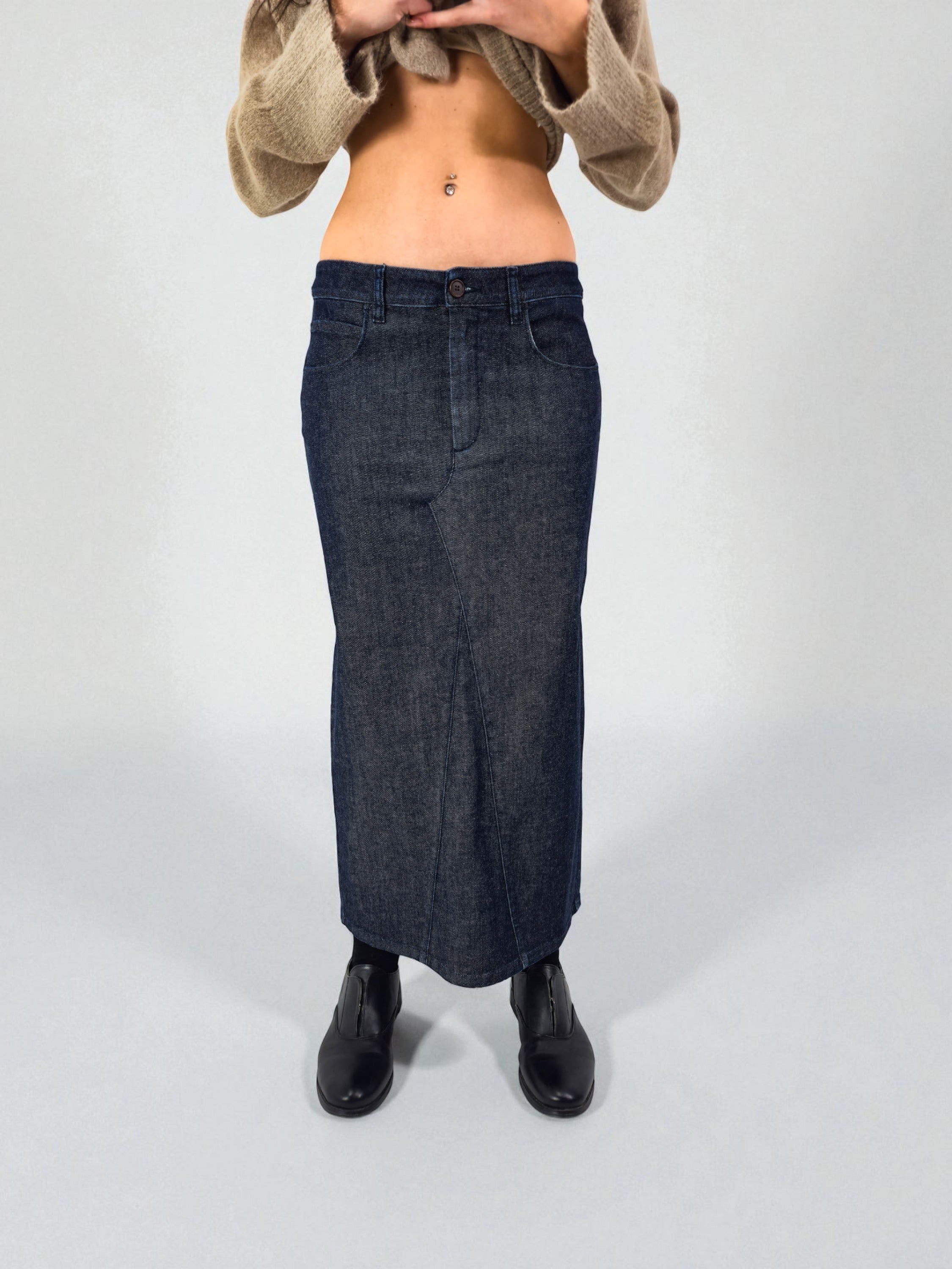 Gonna 5t tubo - MADAME VENICE - FW25 - NANCY - DENIM - BLACK RINSE - XS