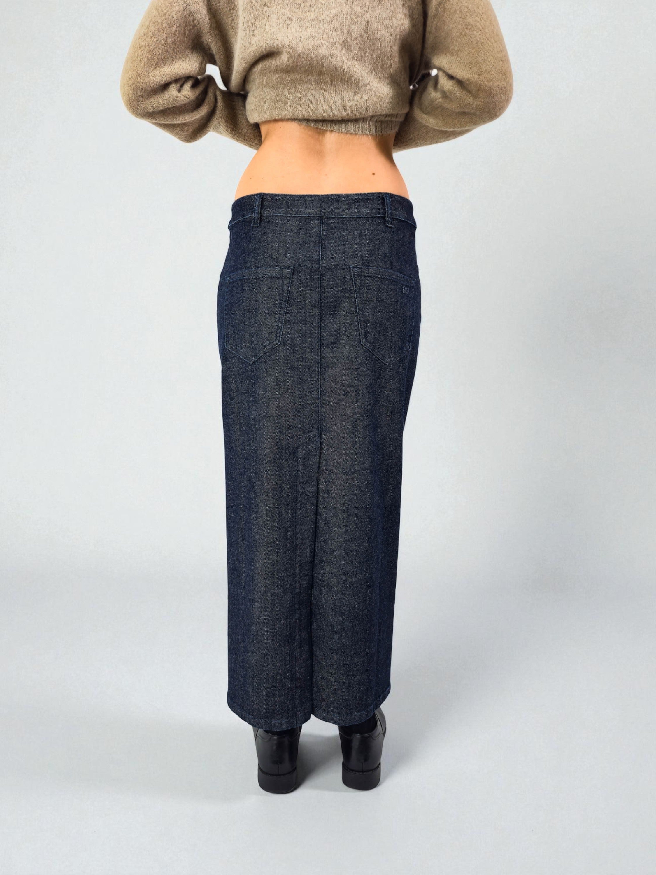 Gonna 5t tubo - MADAME VENICE - FW25 - NANCY - DENIM - BLACK RINSE - XS