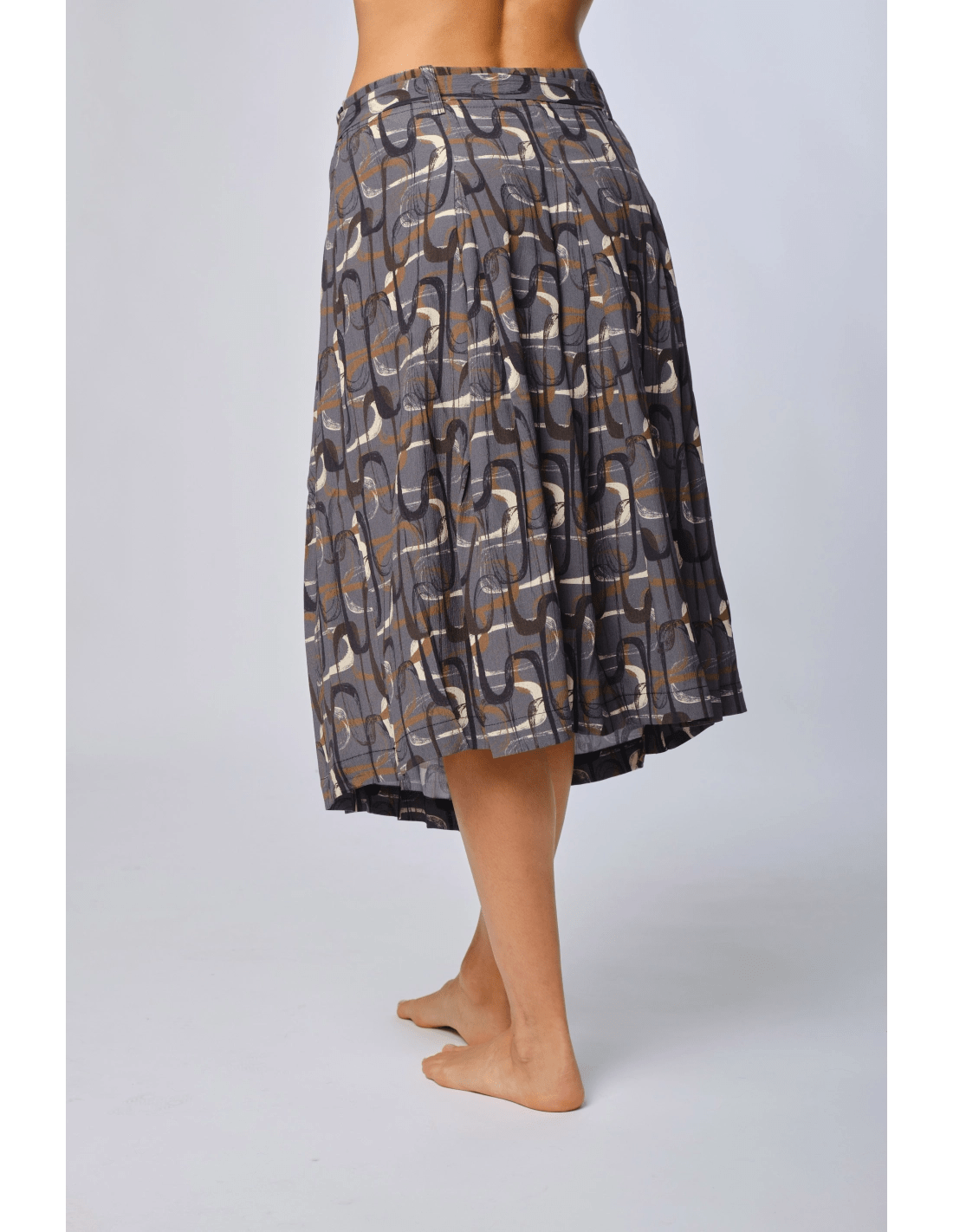 Gonna faldoni con cintura - MADAME VENICE - FW24 - N05 - LOLY PRINT - GREY - XS