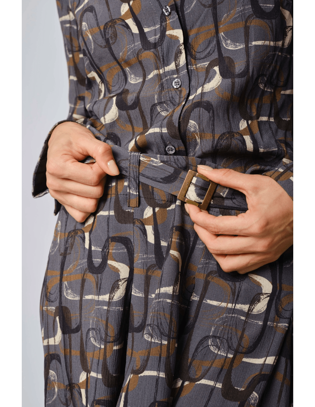 Gonna faldoni con cintura - MADAME VENICE - FW24 - N05 - LOLY PRINT - GREY - XS