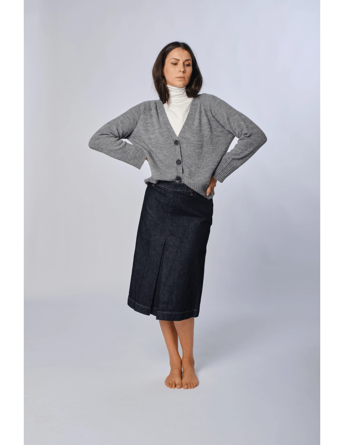 Gonna faldoni denim - MADAME VENICE - FW24 - N06 - DENIM - RINSE - XS