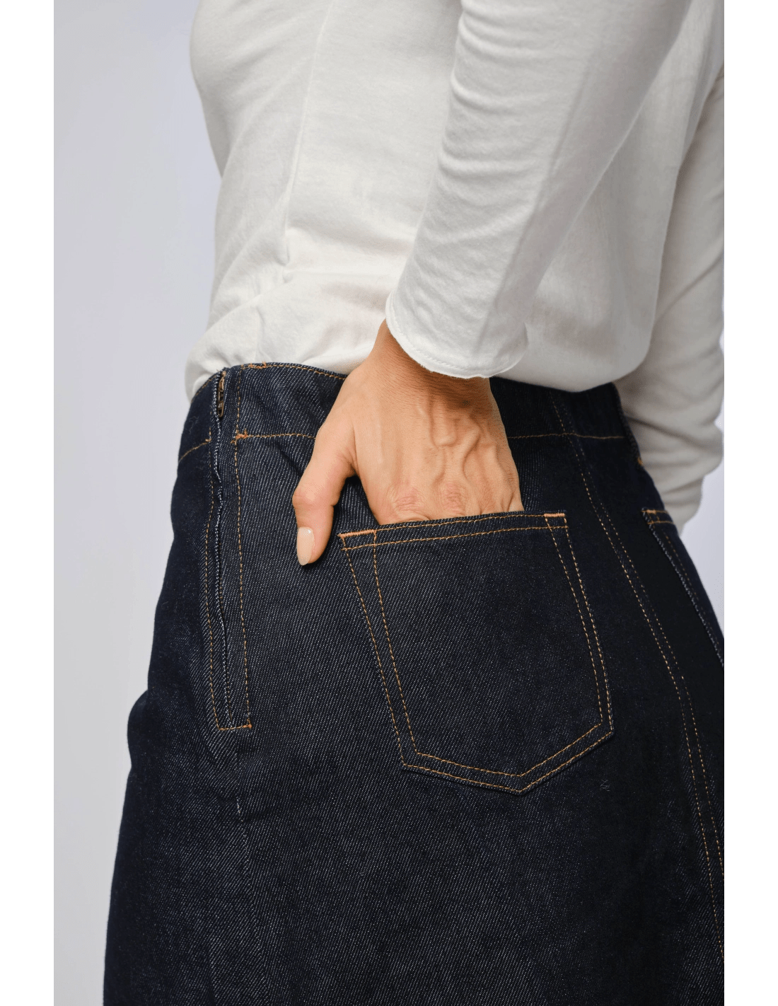 Gonna faldoni denim - MADAME VENICE - FW24 - N06 - DENIM - RINSE - XS