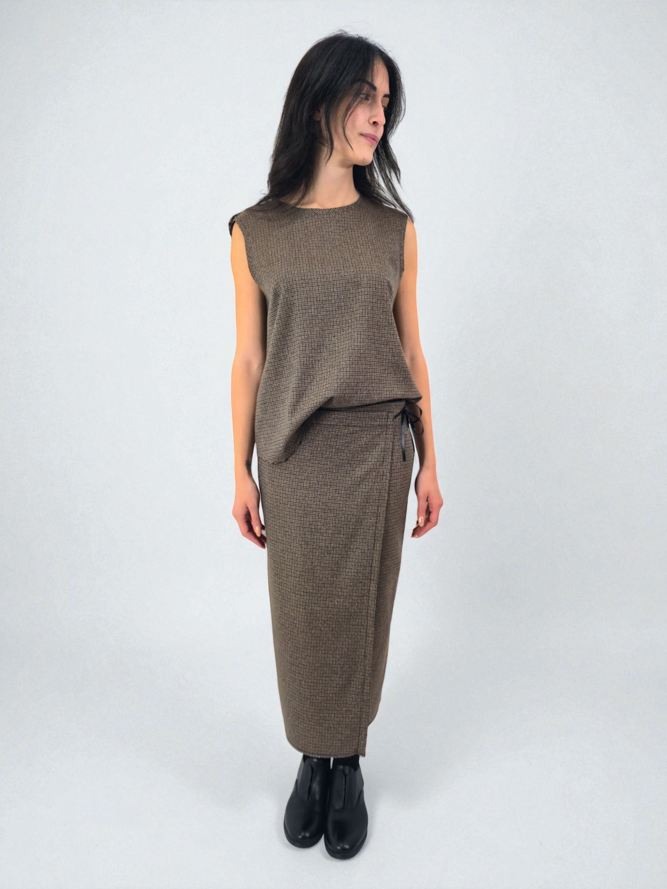 Gonna portafoglio - MADAME VENICE - FW25 - NATALIA - CHECK BARN - BLUE - XS