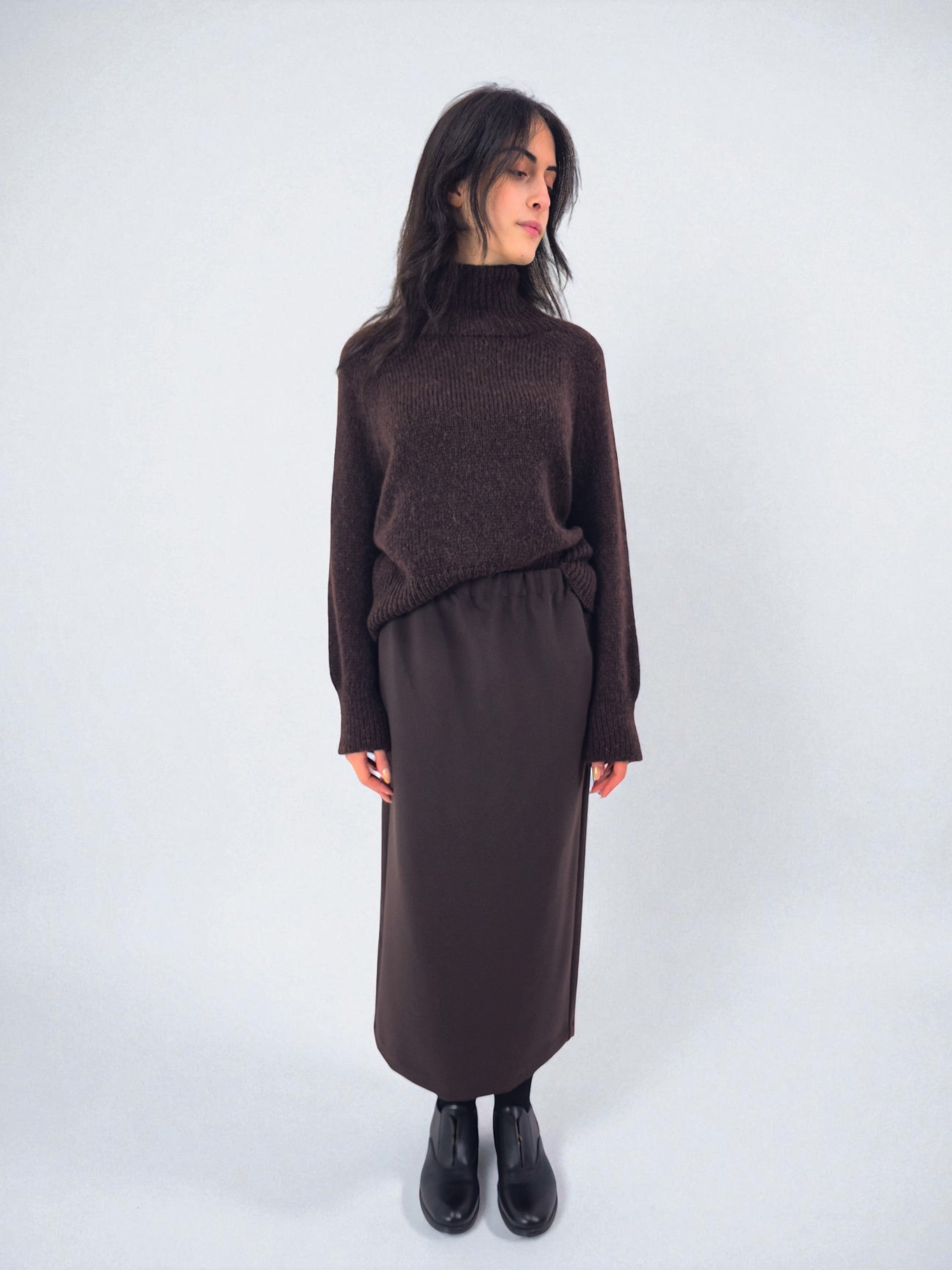 Gonna tubo - MADAME VENICE - FW25 - NAOMI - CREPE TECNICO - BLACK - XS