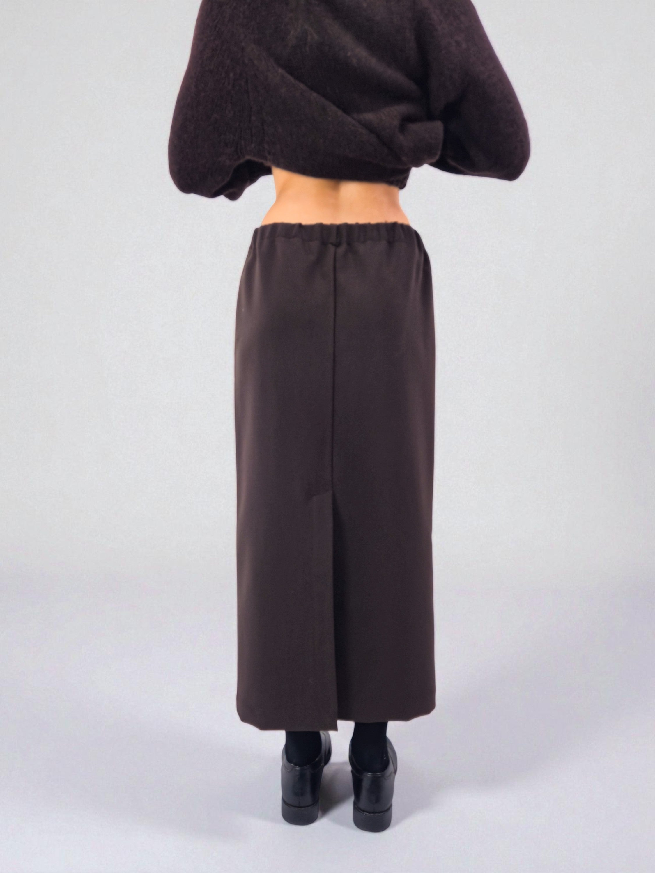 Gonna tubo - MADAME VENICE - FW25 - NAOMI - CREPE TECNICO - BLACK - XS