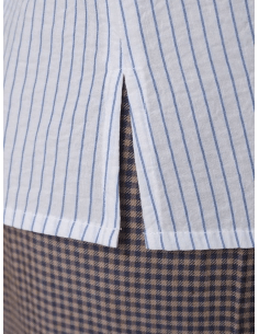 Kimono collo arricciato - MADAME VENICE - SS25 - CLEMENTINA - CASABLANCA - AZZURRO RIGA BIANCA - XS