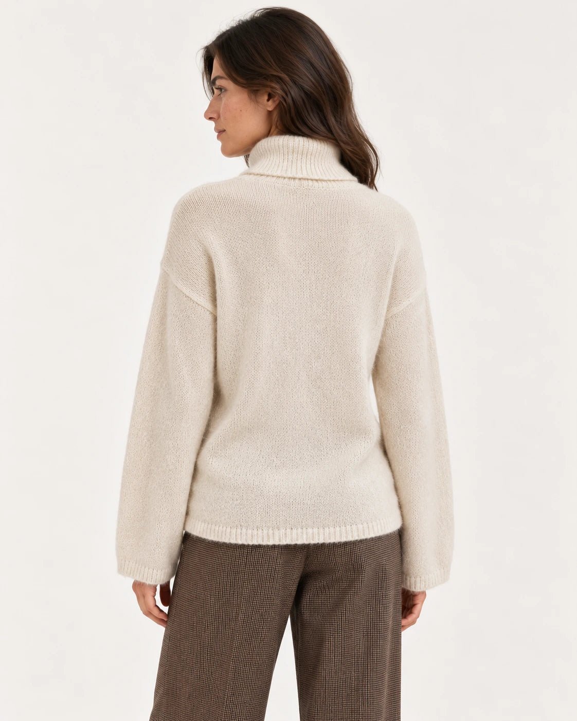 Lupetto naturale, vista posteriore - MADAME VENICE - FW25 - SIMONA - SUMATRA #Colore_Natural