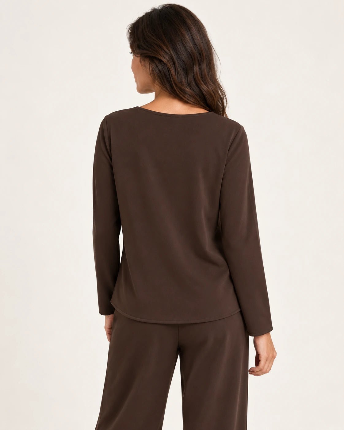 Maglia barchetta marrone, vista posteriore - MADAME VENICE - FW25 - MIMI - JERSEY TECNICO #Colore_Brown