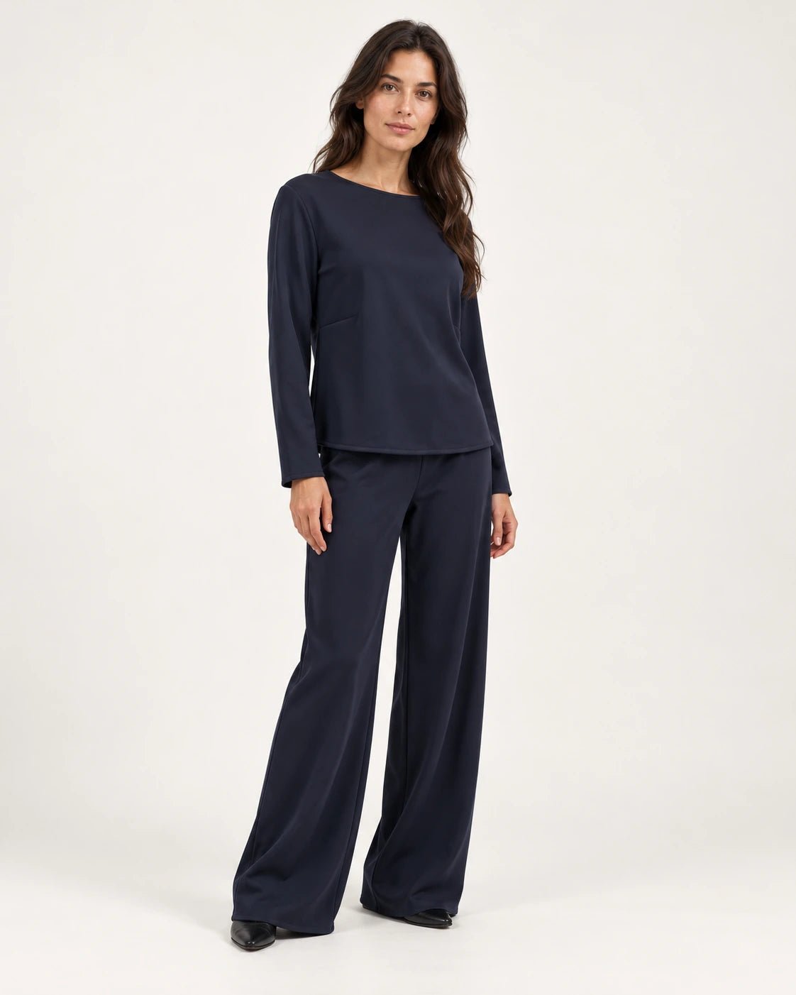 Maglia barchetta blu, vista frontale - MADAME VENICE - FW25 - MIMI - JERSEY TECNICO #Colore_Blue